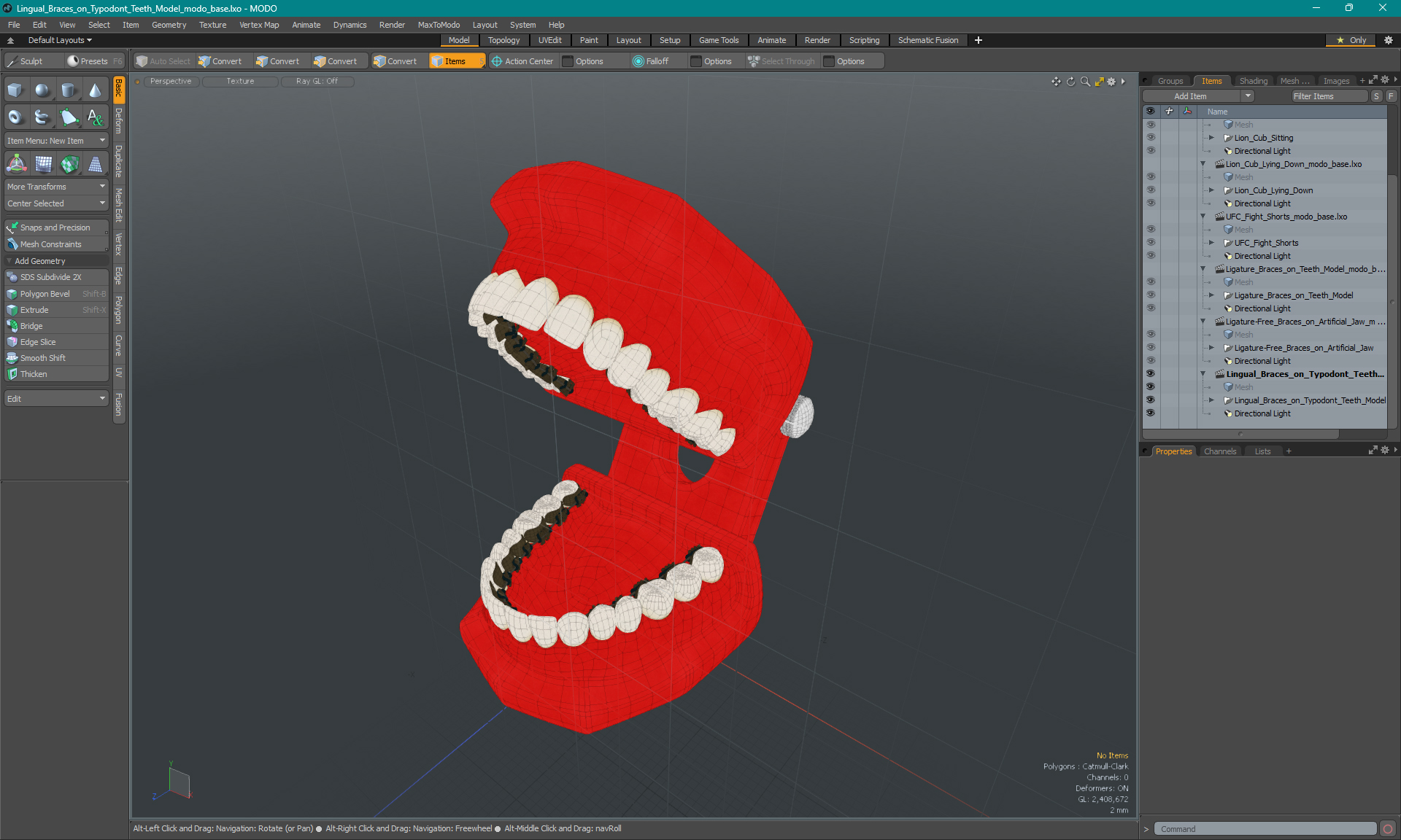3D Lingual Braces on Typodont Teeth Model model
