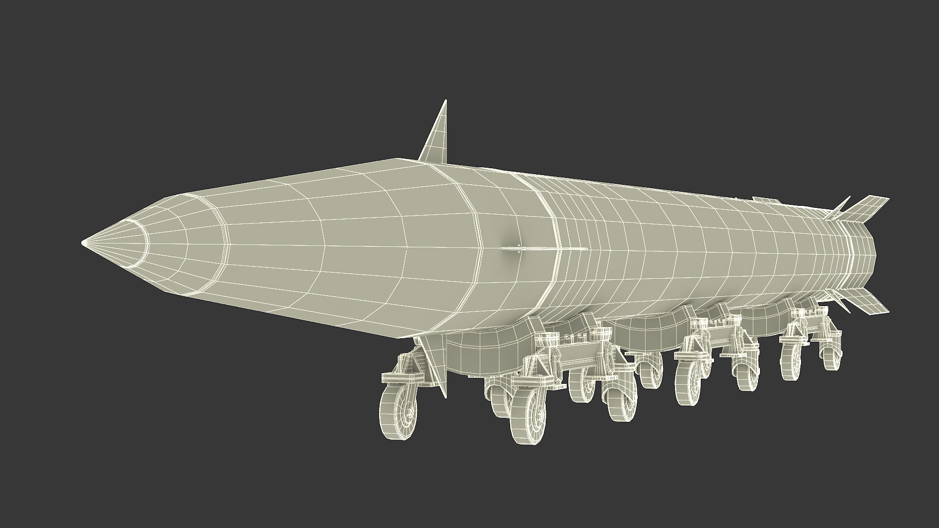 3D Military Ballistic Missile on Transporter