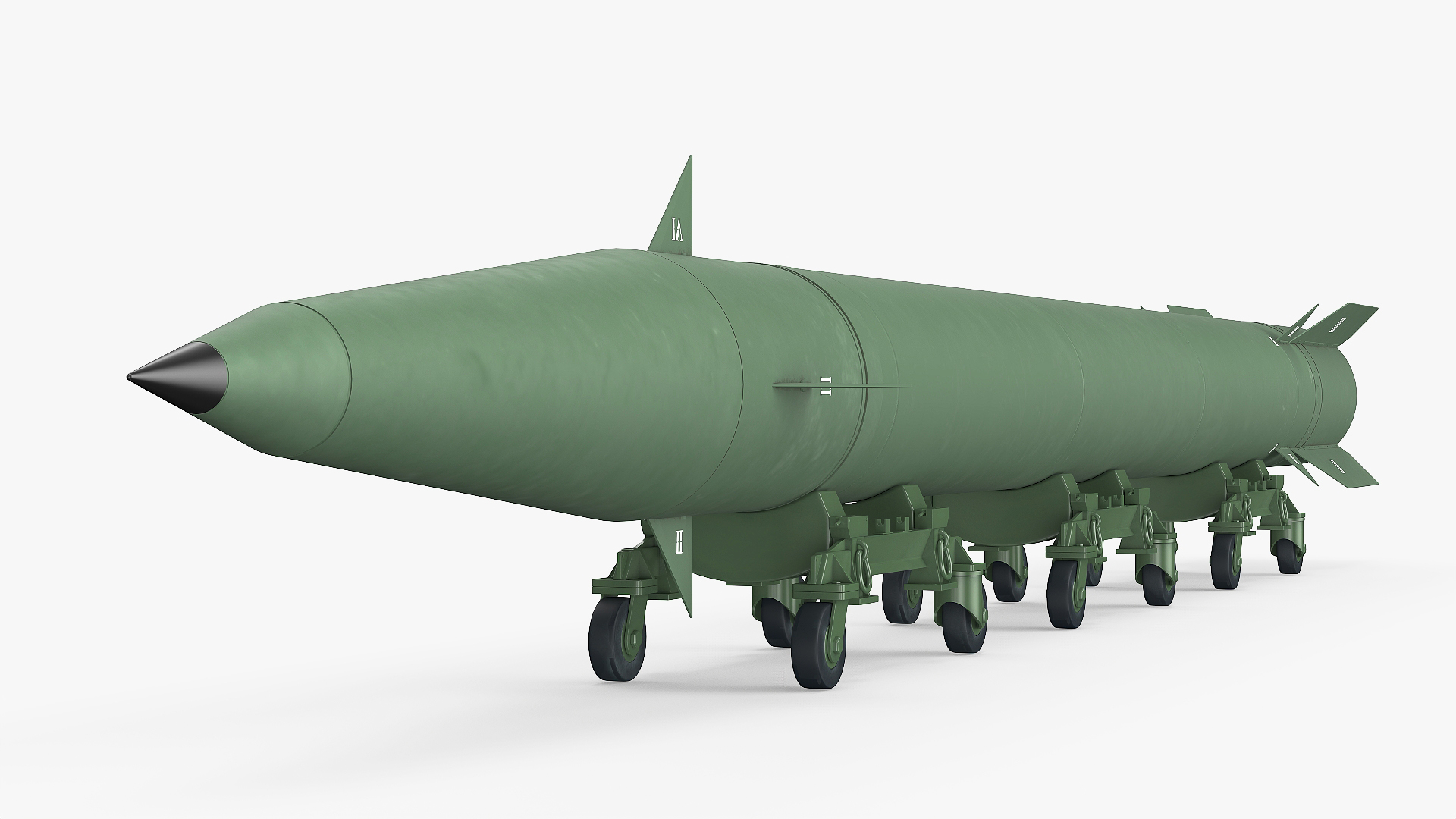 3D Military Ballistic Missile on Transporter