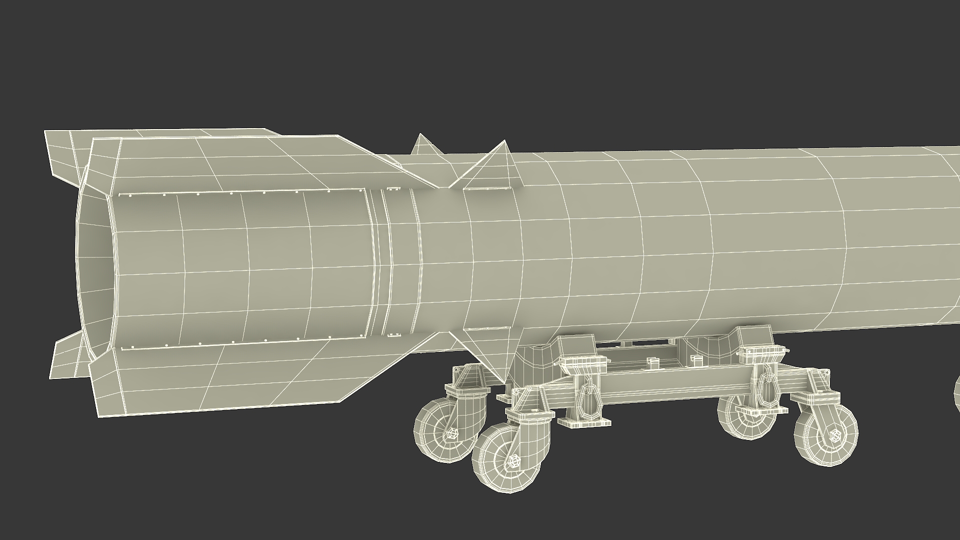 3D Military Ballistic Missile on Transporter