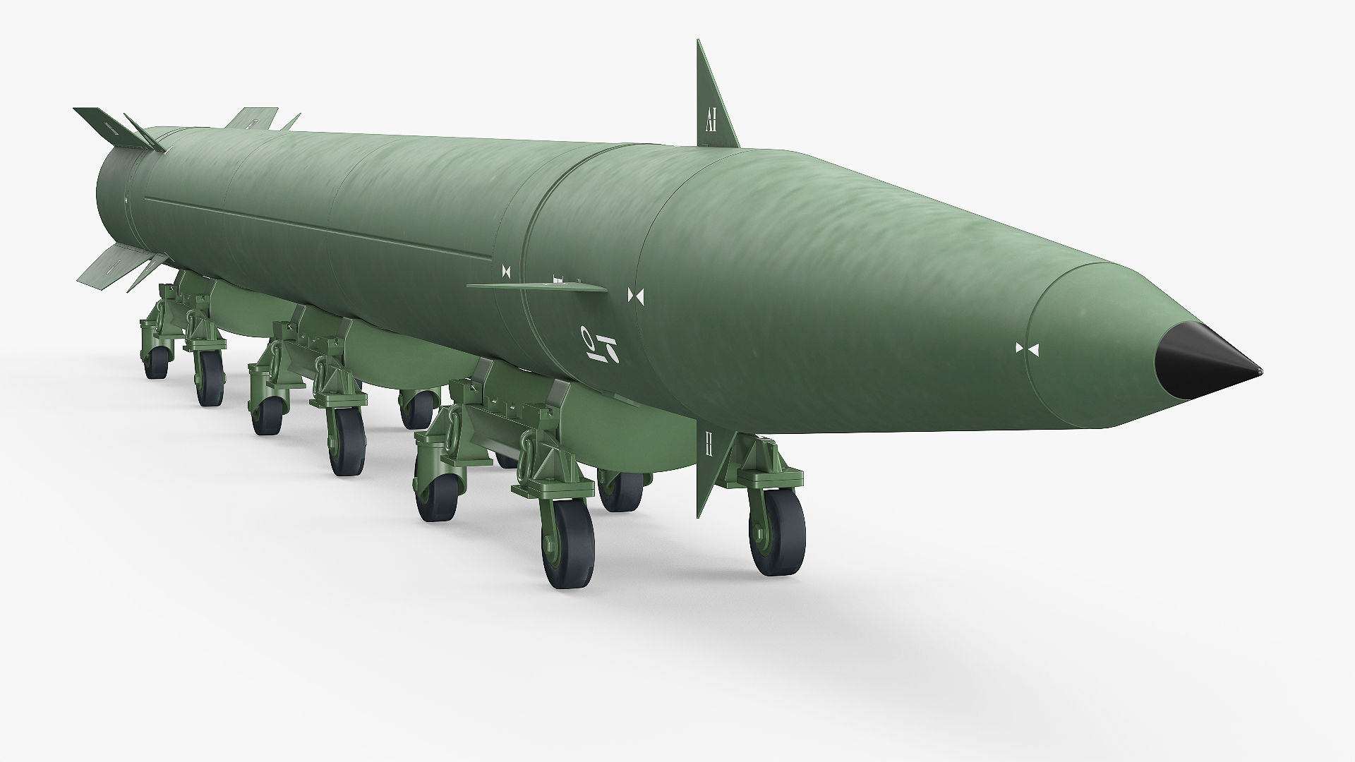 3D Military Ballistic Missile on Transporter