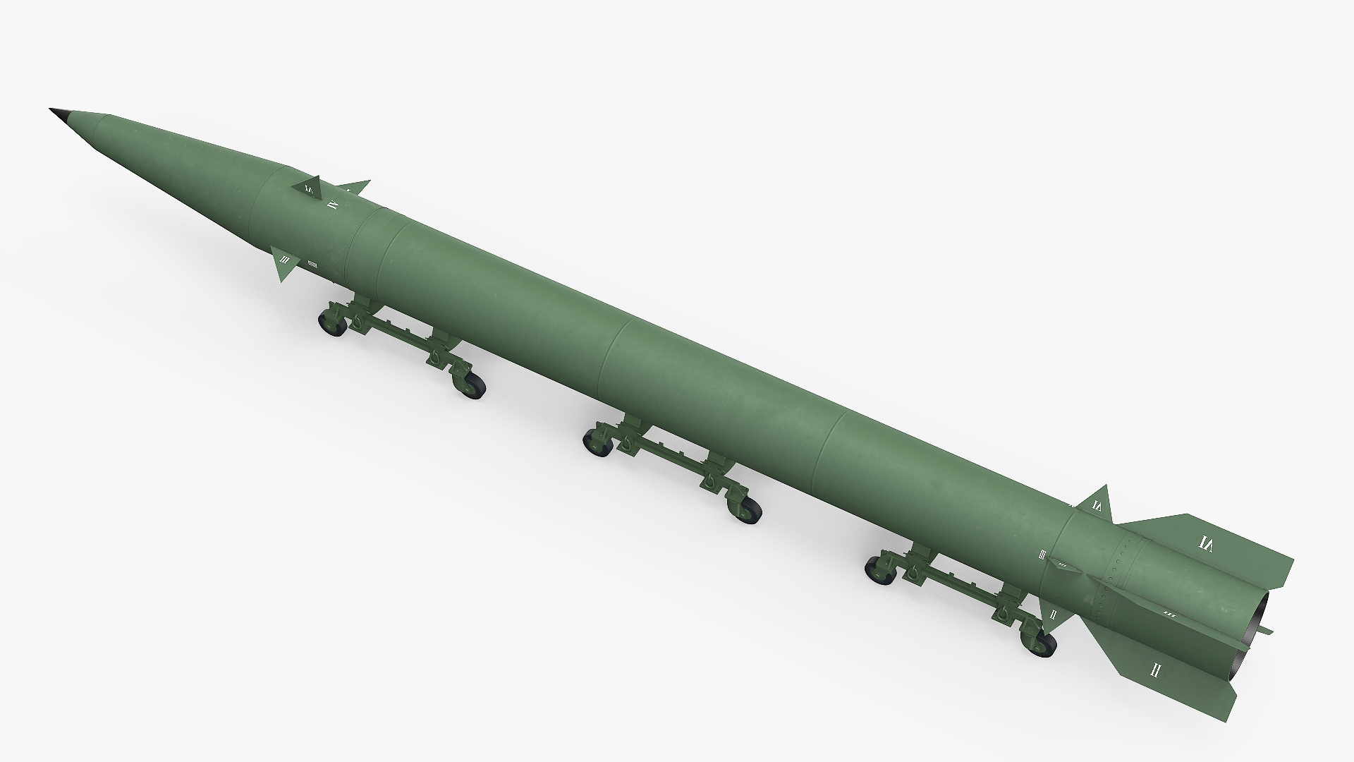 3D Military Ballistic Missile on Transporter