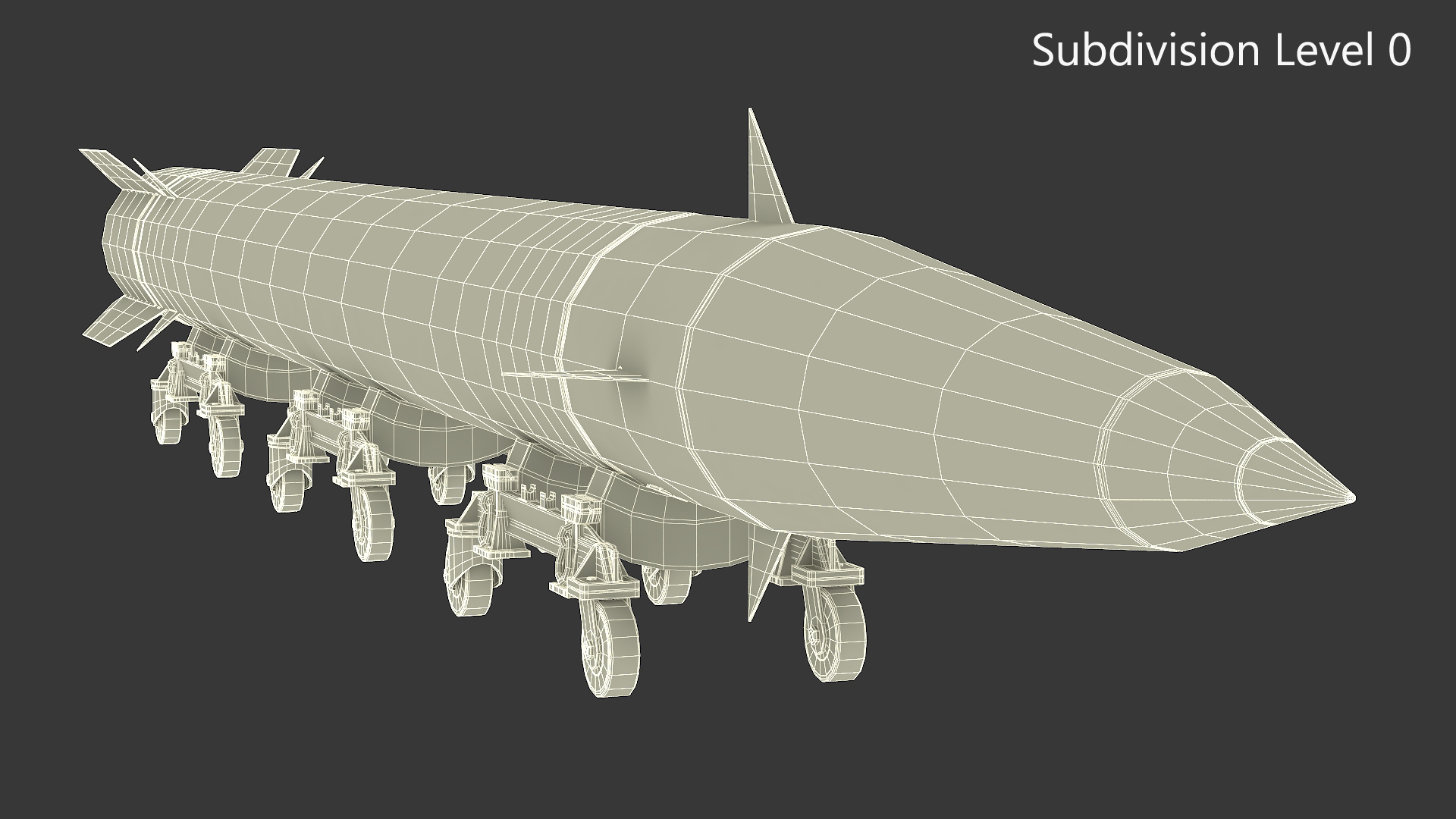 3D Military Ballistic Missile on Transporter