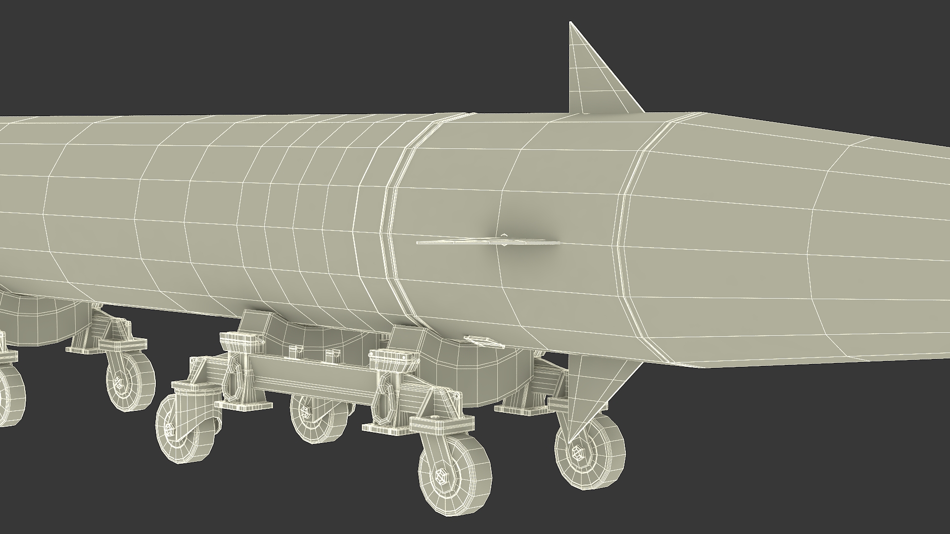 3D Military Ballistic Missile on Transporter