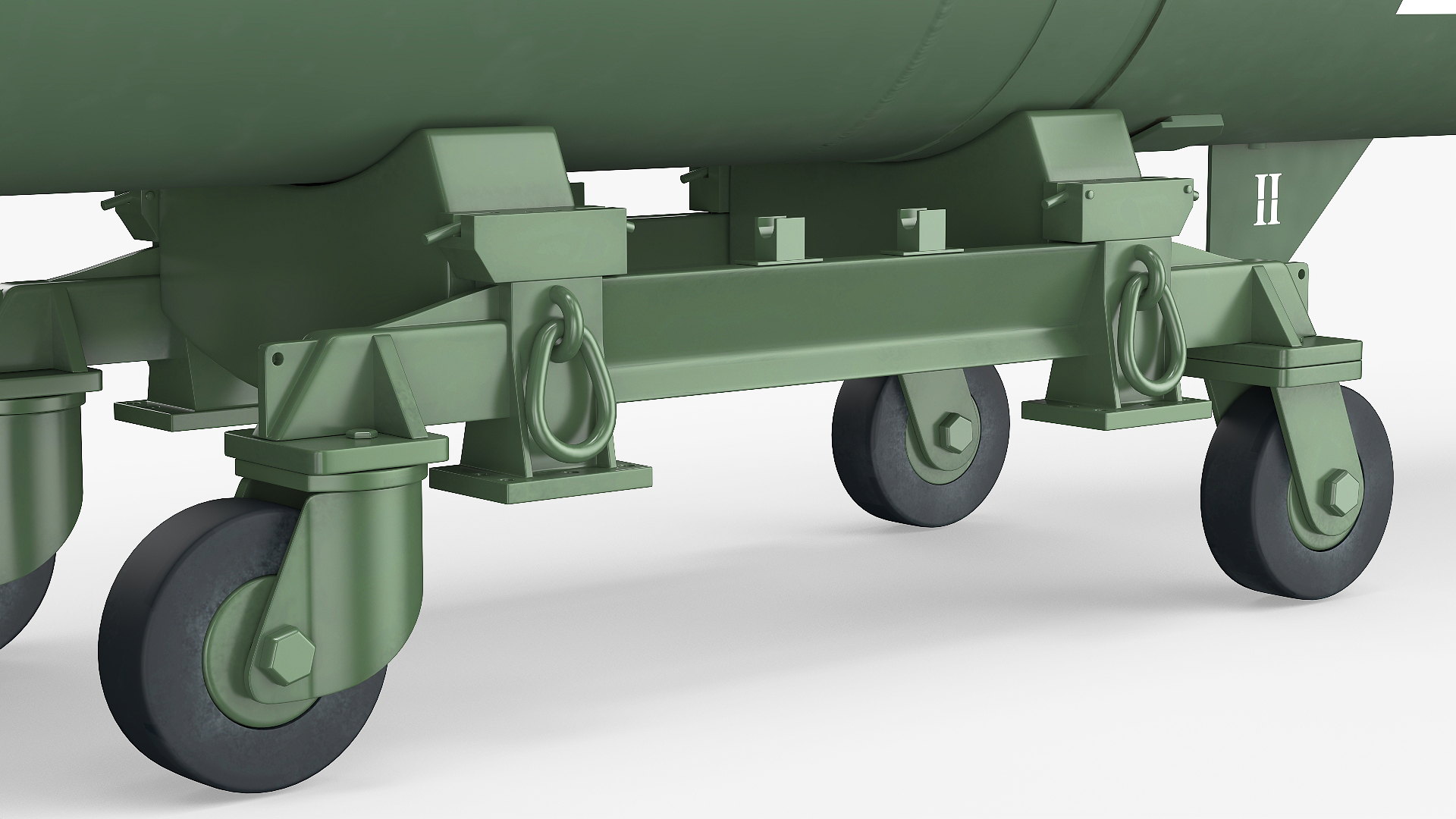 3D Military Ballistic Missile on Transporter