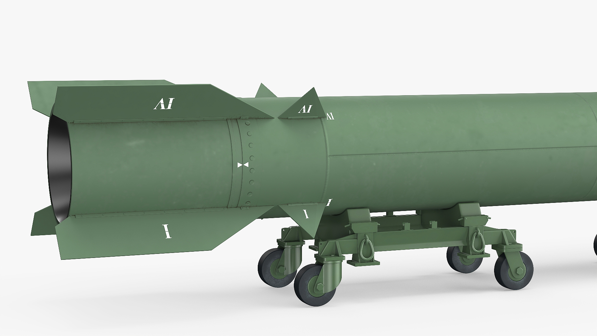 3D Military Ballistic Missile on Transporter