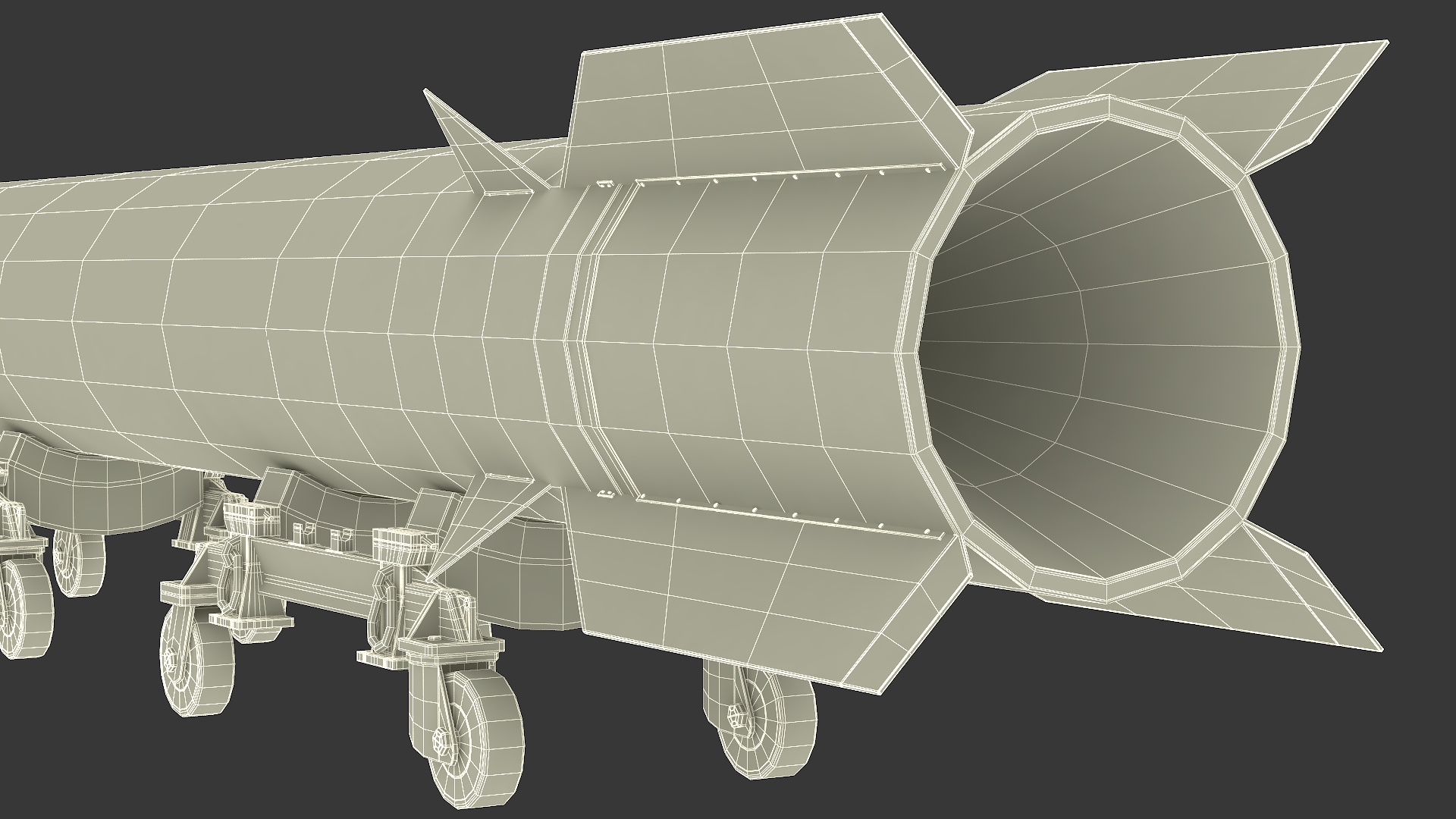 3D Military Ballistic Missile on Transporter
