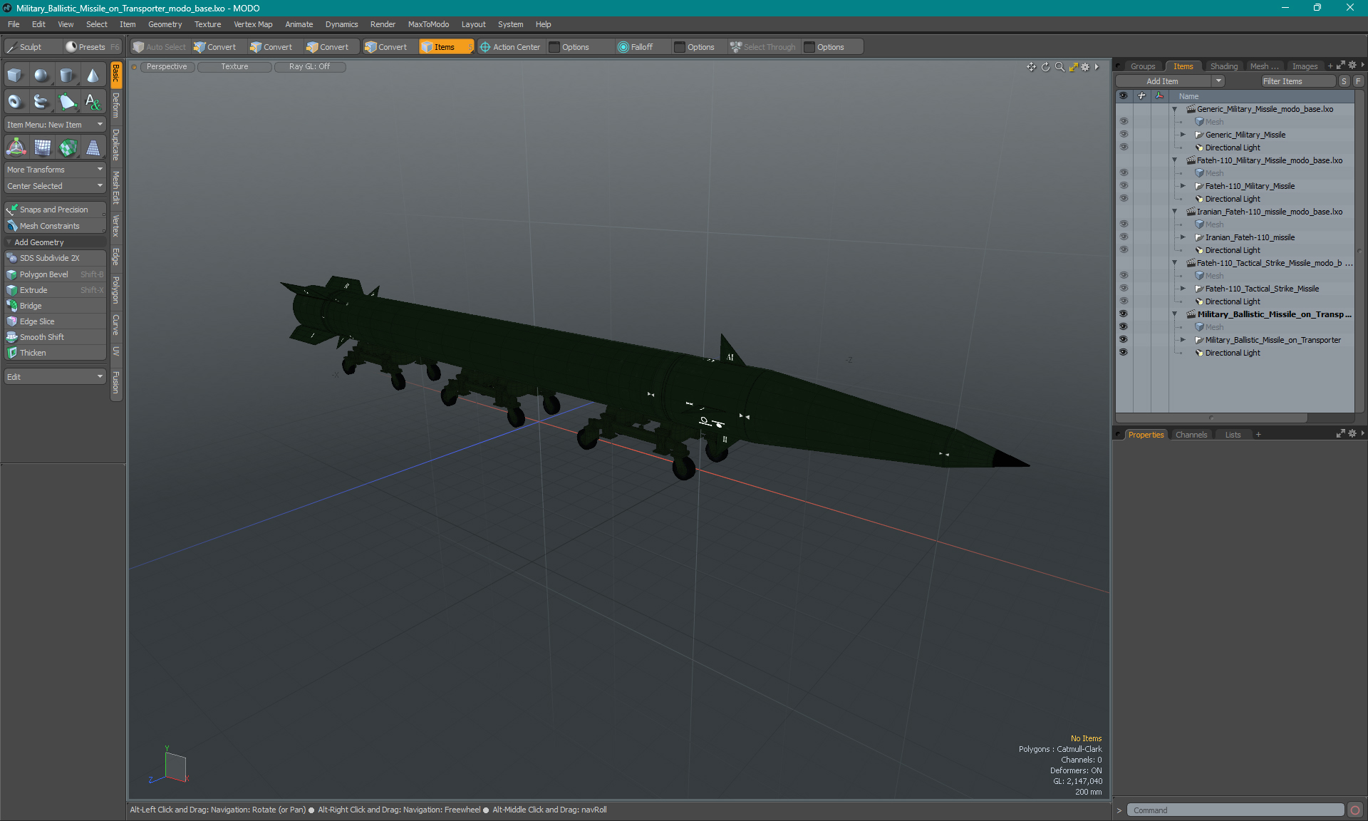 3D Military Ballistic Missile on Transporter