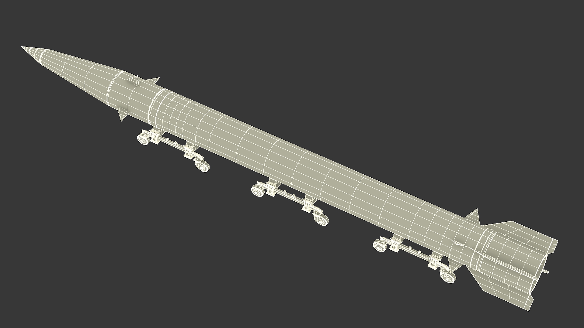 3D Military Ballistic Missile on Transporter