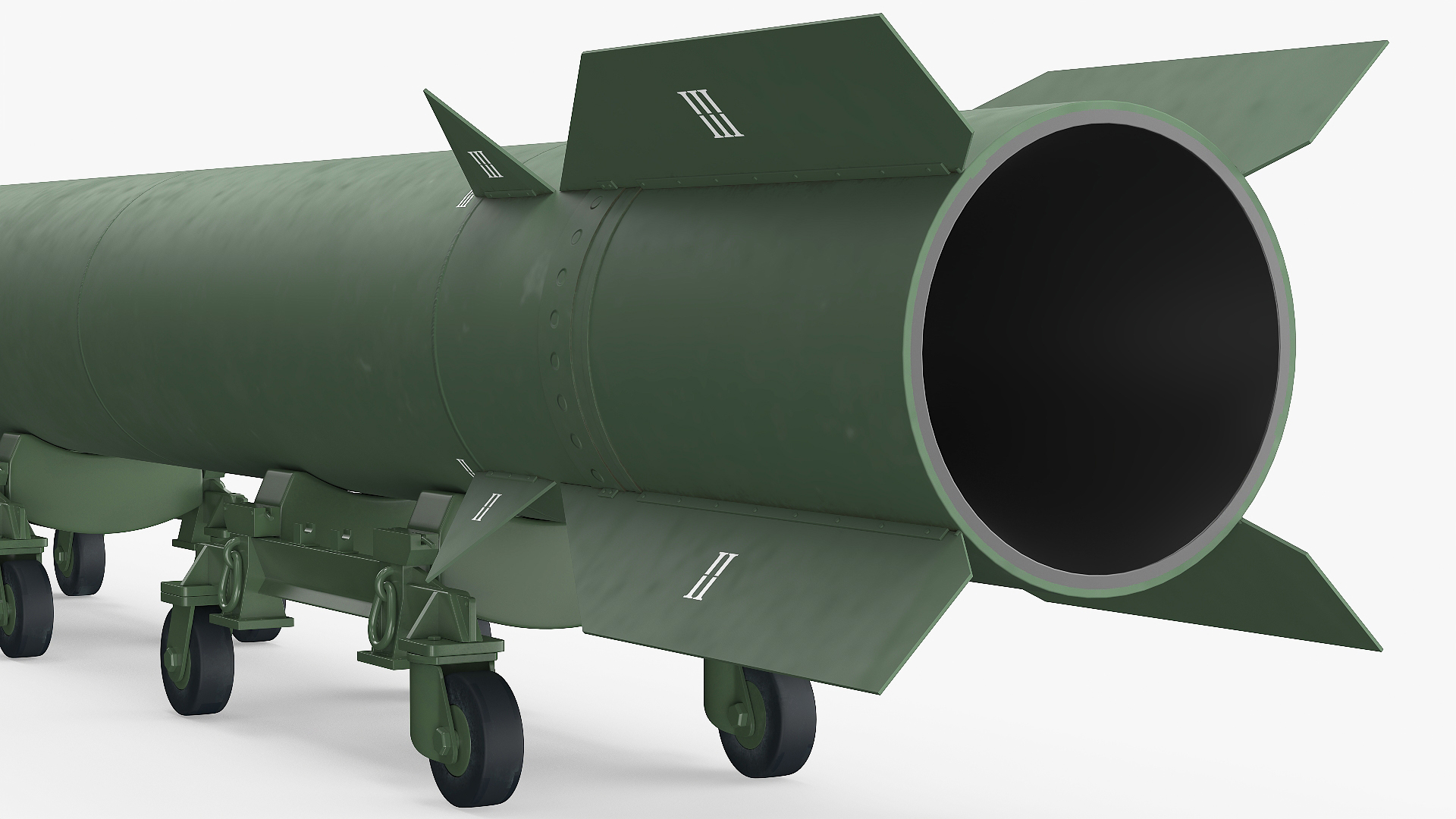 3D Military Ballistic Missile on Transporter