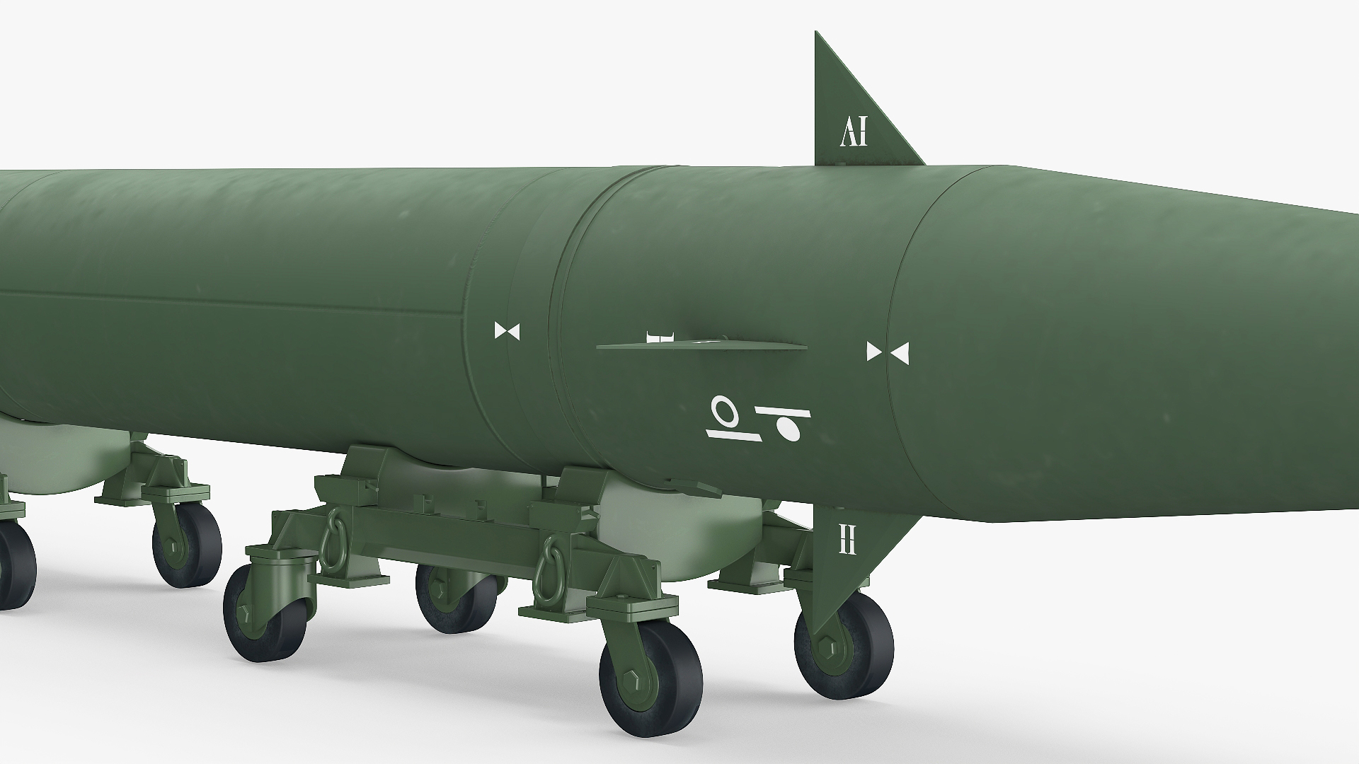 3D Military Ballistic Missile on Transporter