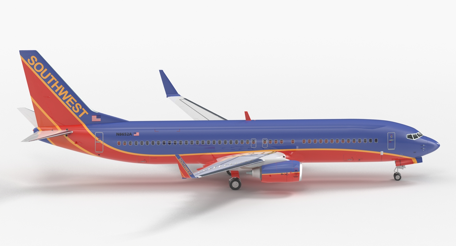 3D Boeing 737 800 Southwest Airlines model