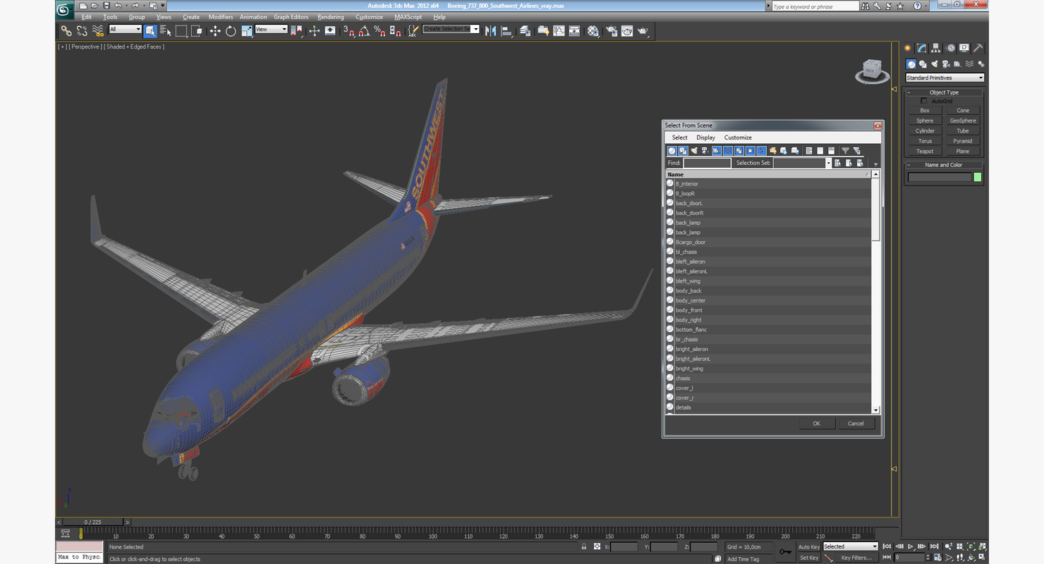 3D Boeing 737 800 Southwest Airlines model
