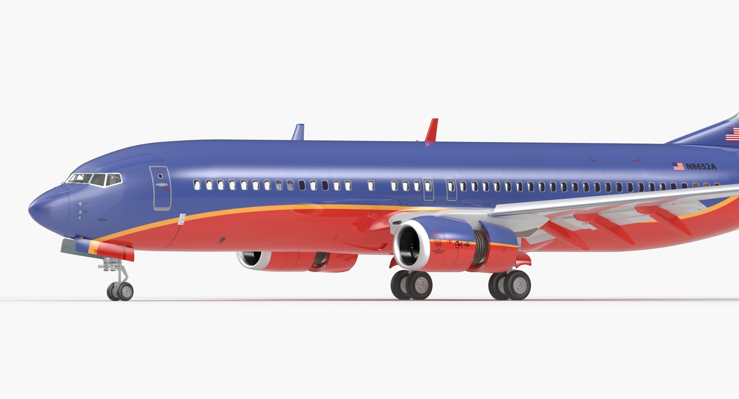 3D Boeing 737 800 Southwest Airlines model