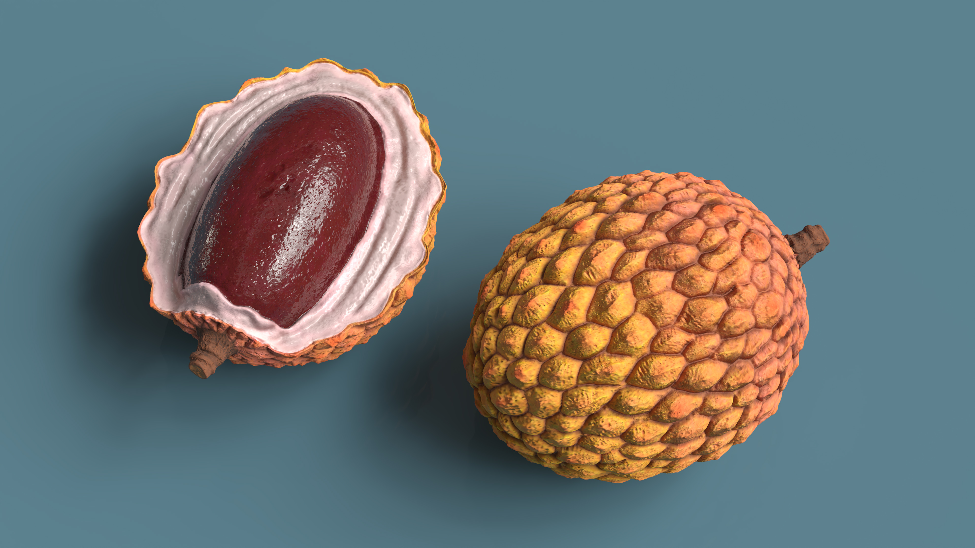 Lychee Fruit Yellow 3D model