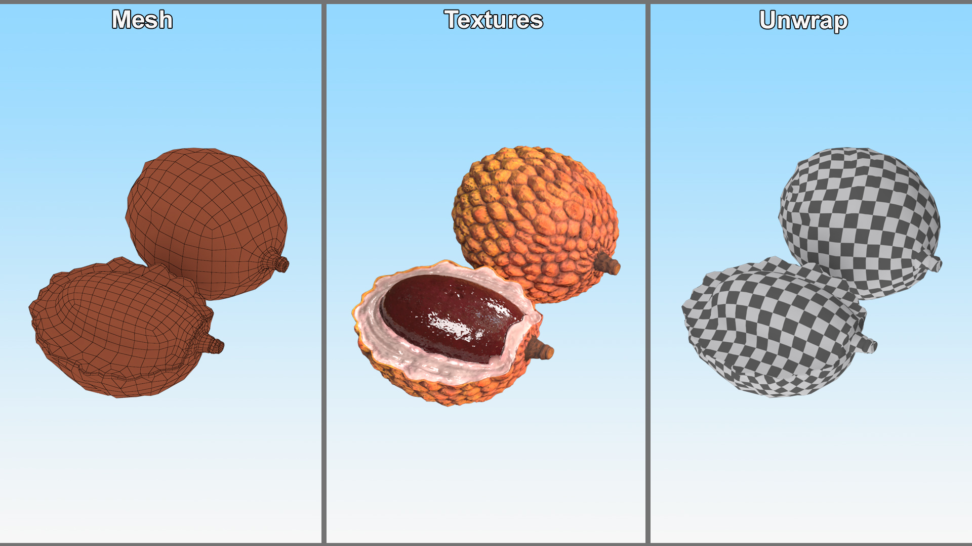 Lychee Fruit Yellow 3D model