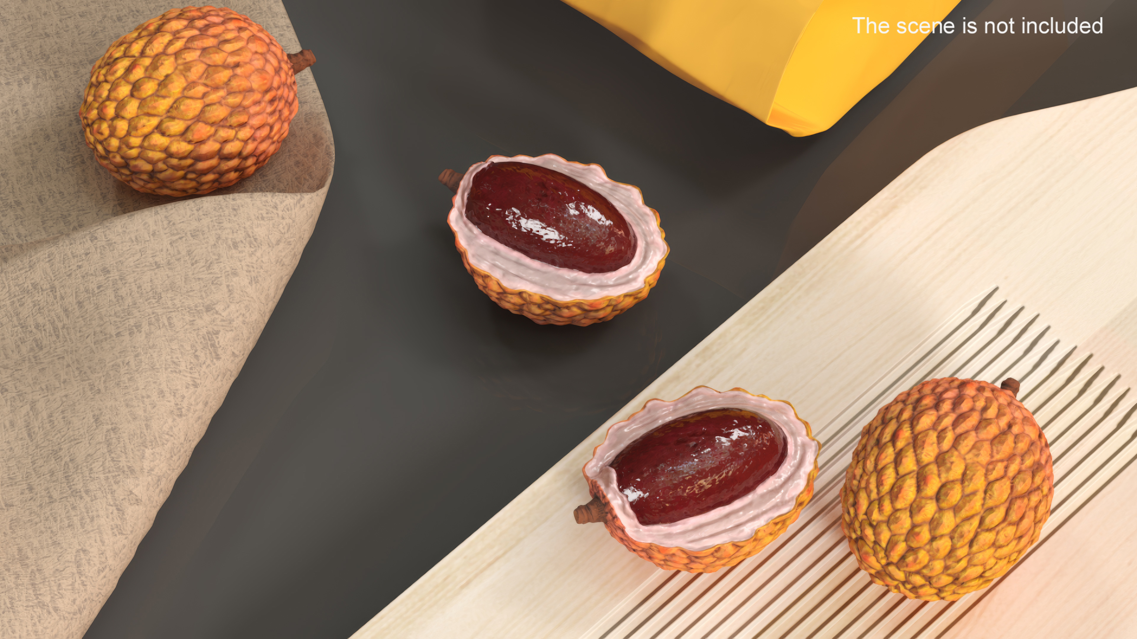 Lychee Fruit Yellow 3D model