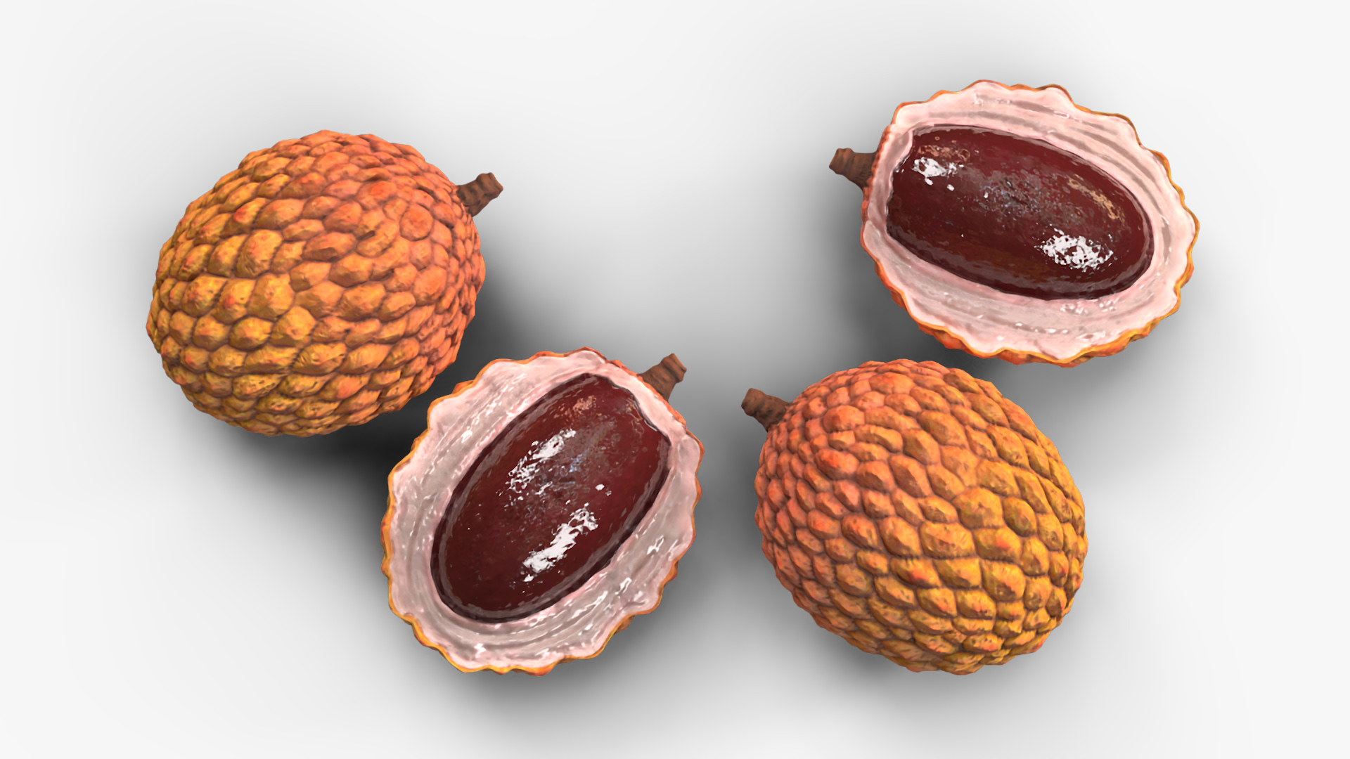Lychee Fruit Yellow 3D model