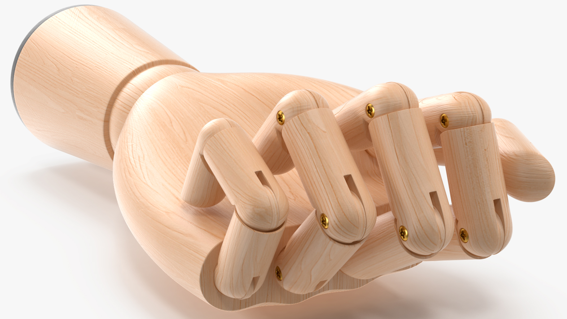 3D Wooden Hand for Drawing Fist Pose model