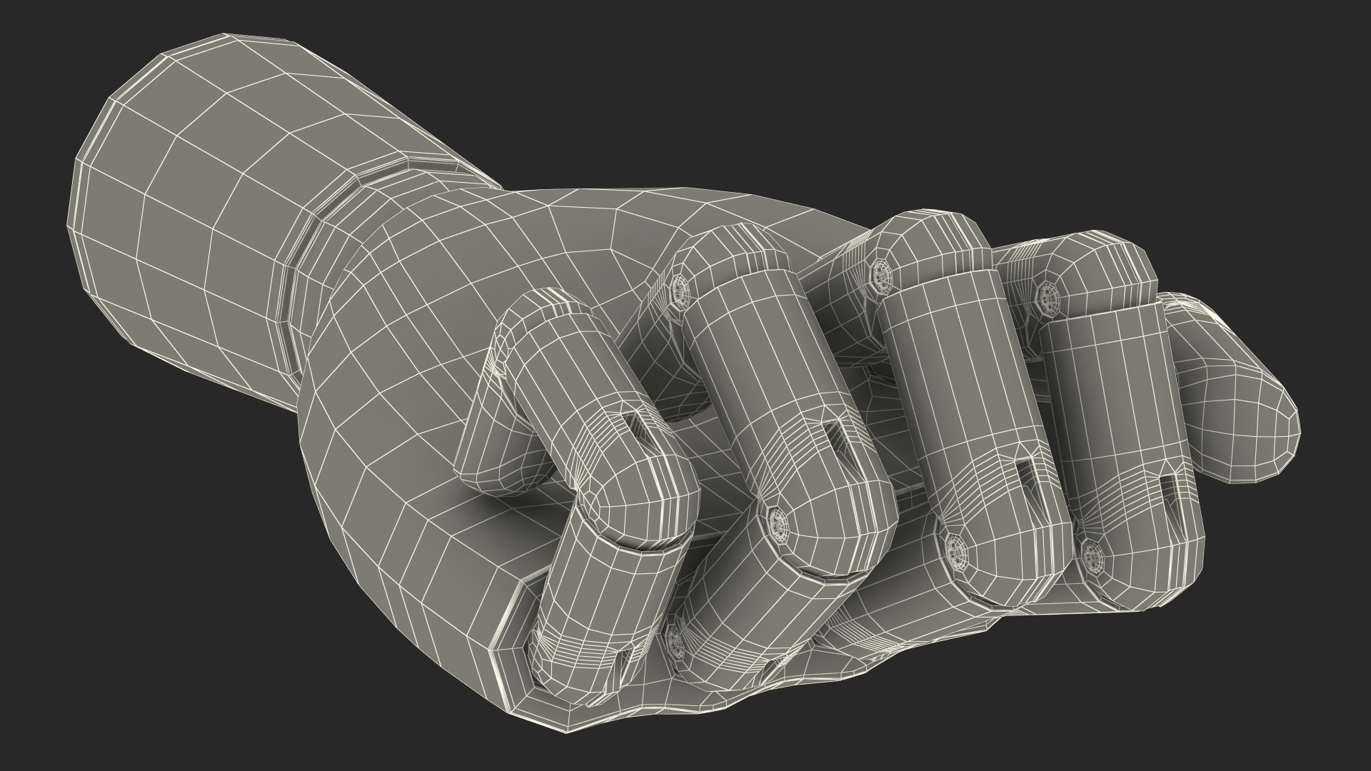 3D Wooden Hand for Drawing Fist Pose model