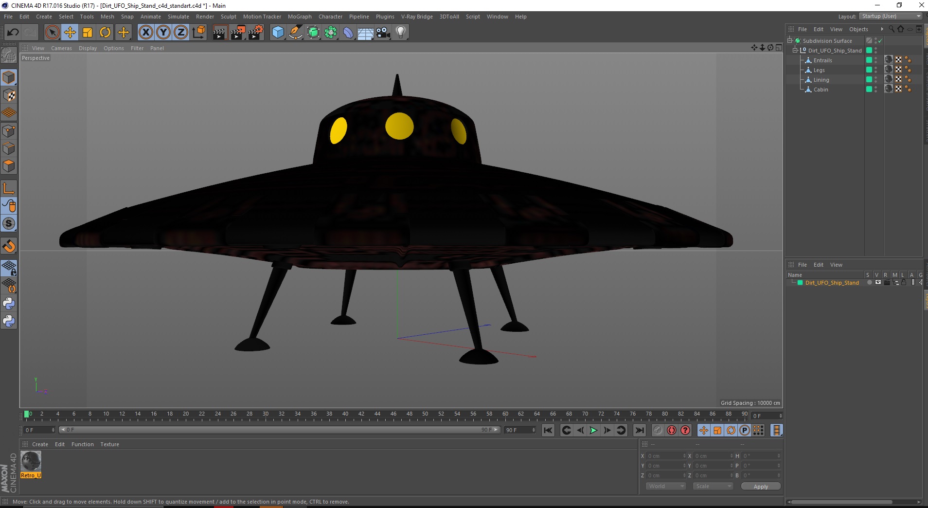 Dirt UFO Ship Stand 3D model