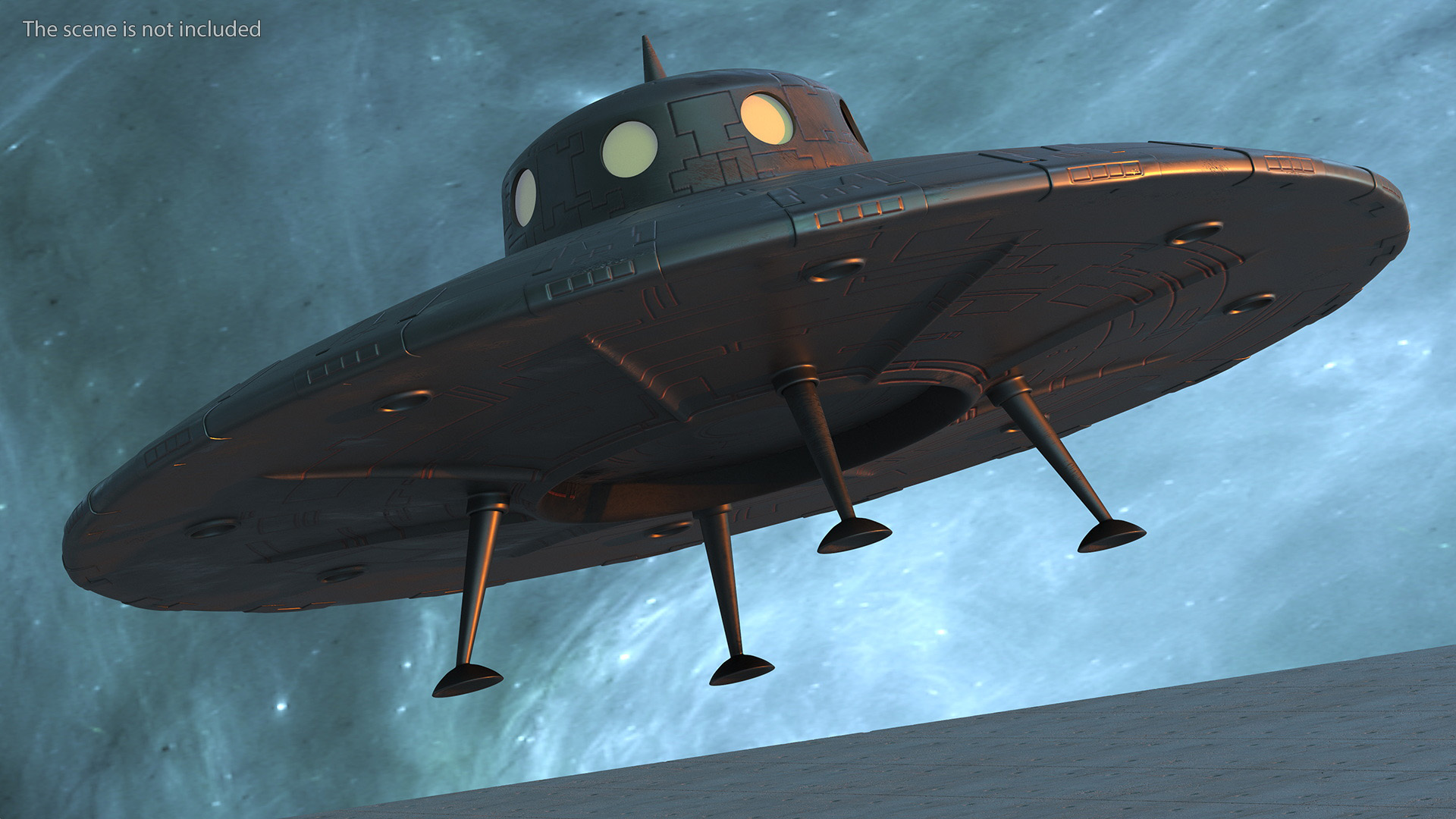 Dirt UFO Ship Stand 3D model