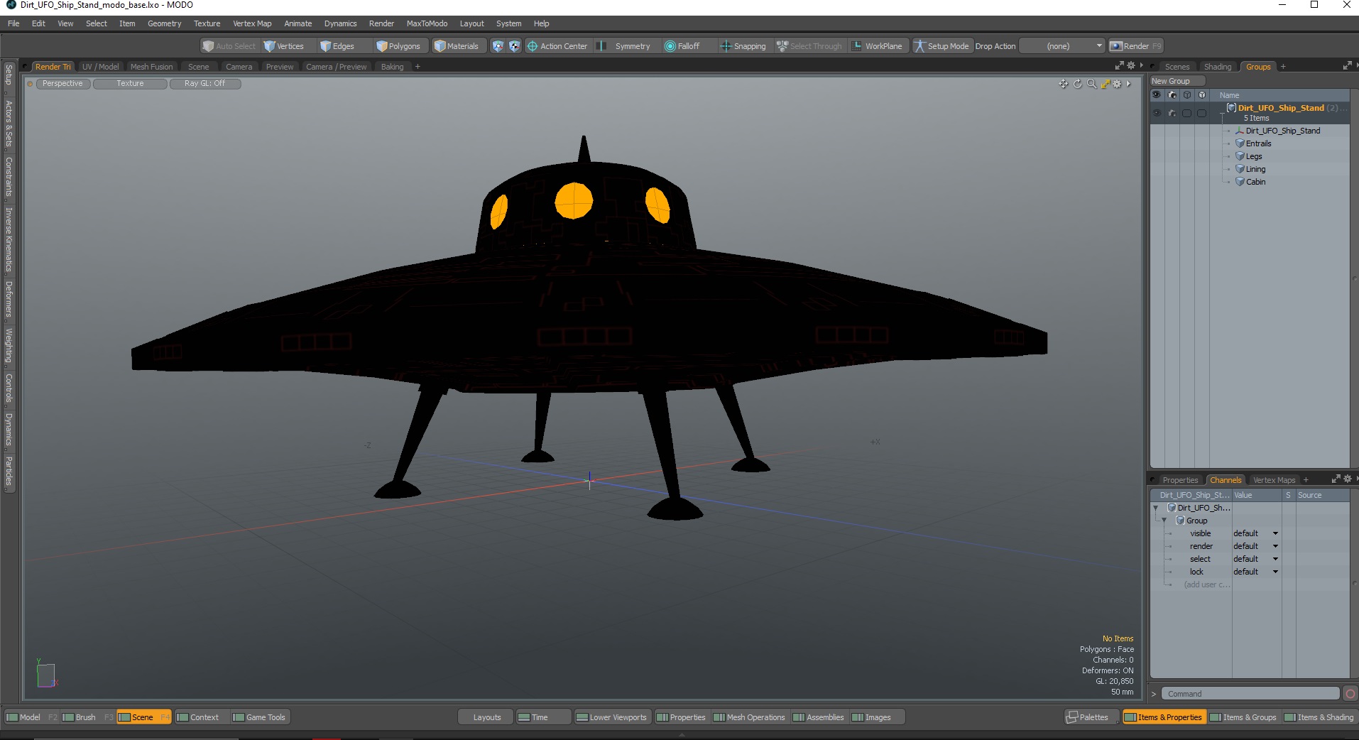 Dirt UFO Ship Stand 3D model