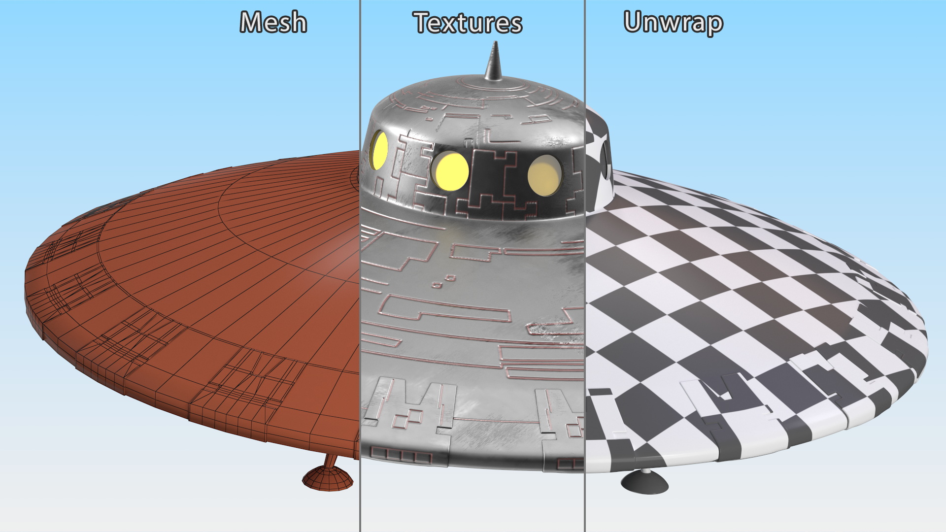 Dirt UFO Ship Stand 3D model