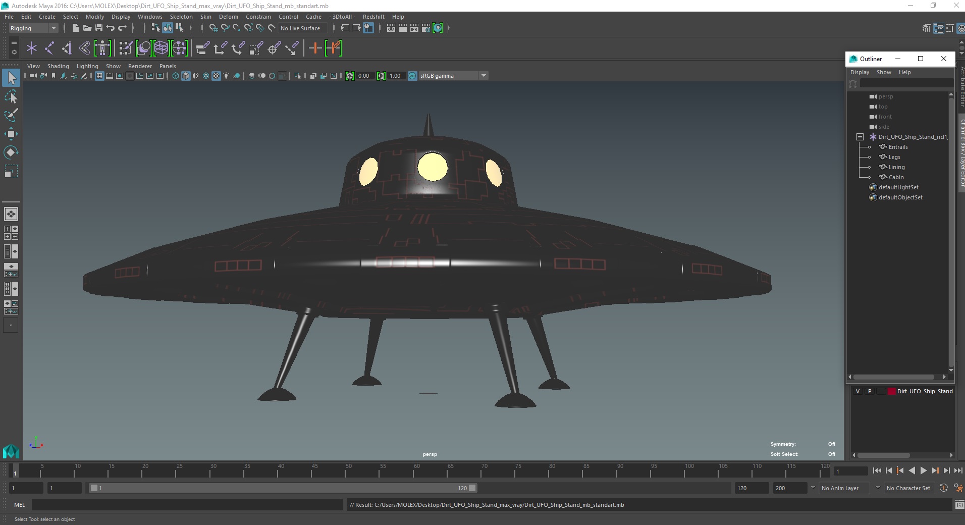 Dirt UFO Ship Stand 3D model