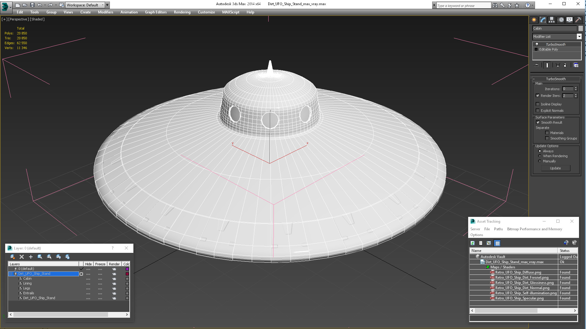 Dirt UFO Ship Stand 3D model