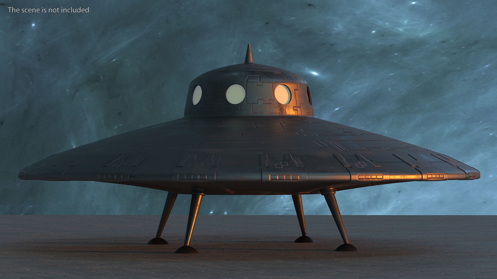 Dirt UFO Ship Stand 3D model