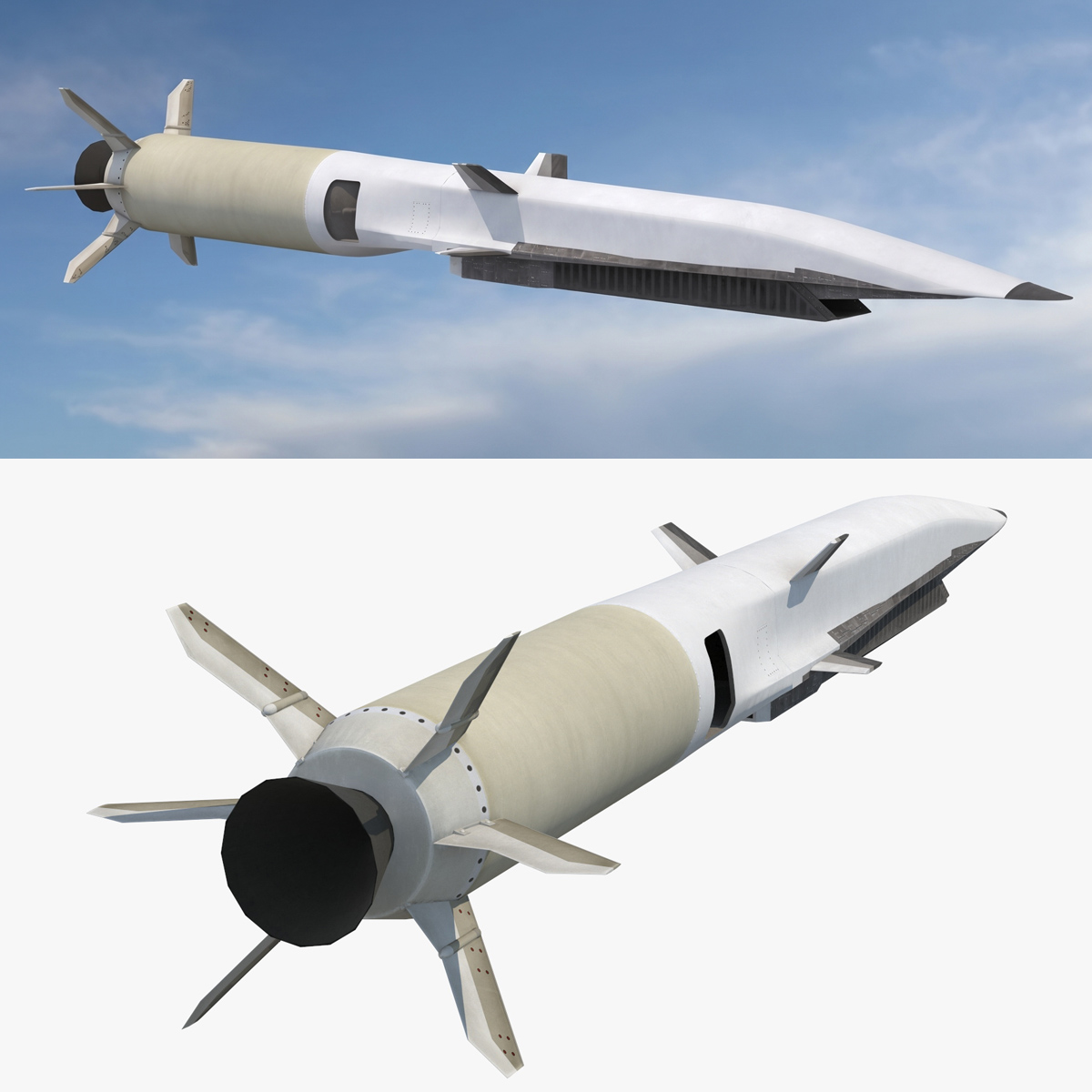 Boeing X51 Hypersonic Test Vehicle White Game Ready