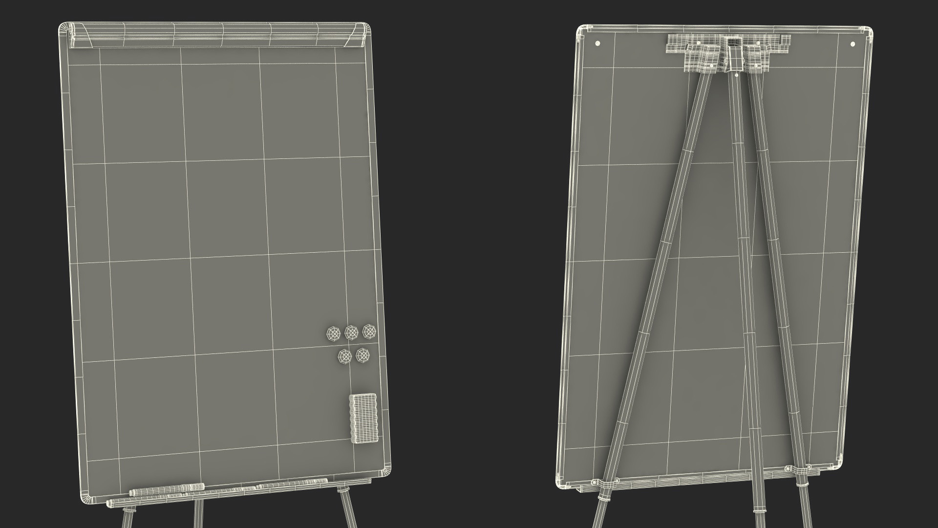 3D model Flip Chart Stand with Magnets and Sponge