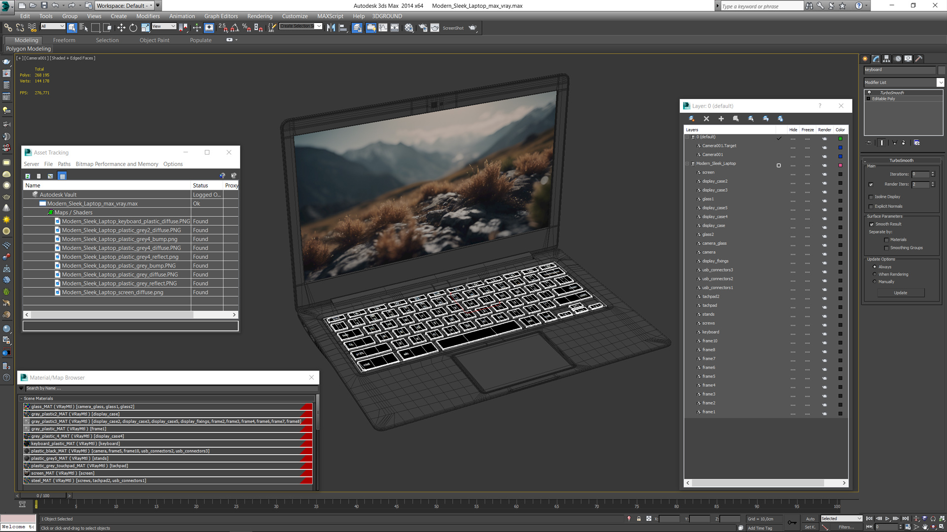 Modern Sleek Laptop 3D model