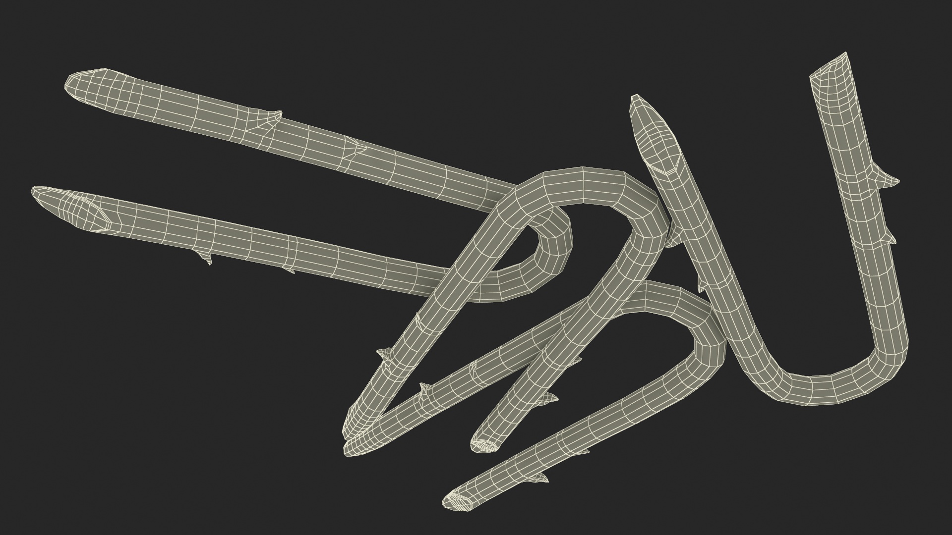 Pile of U-type Flat Head Nails Double Barbed 3D model