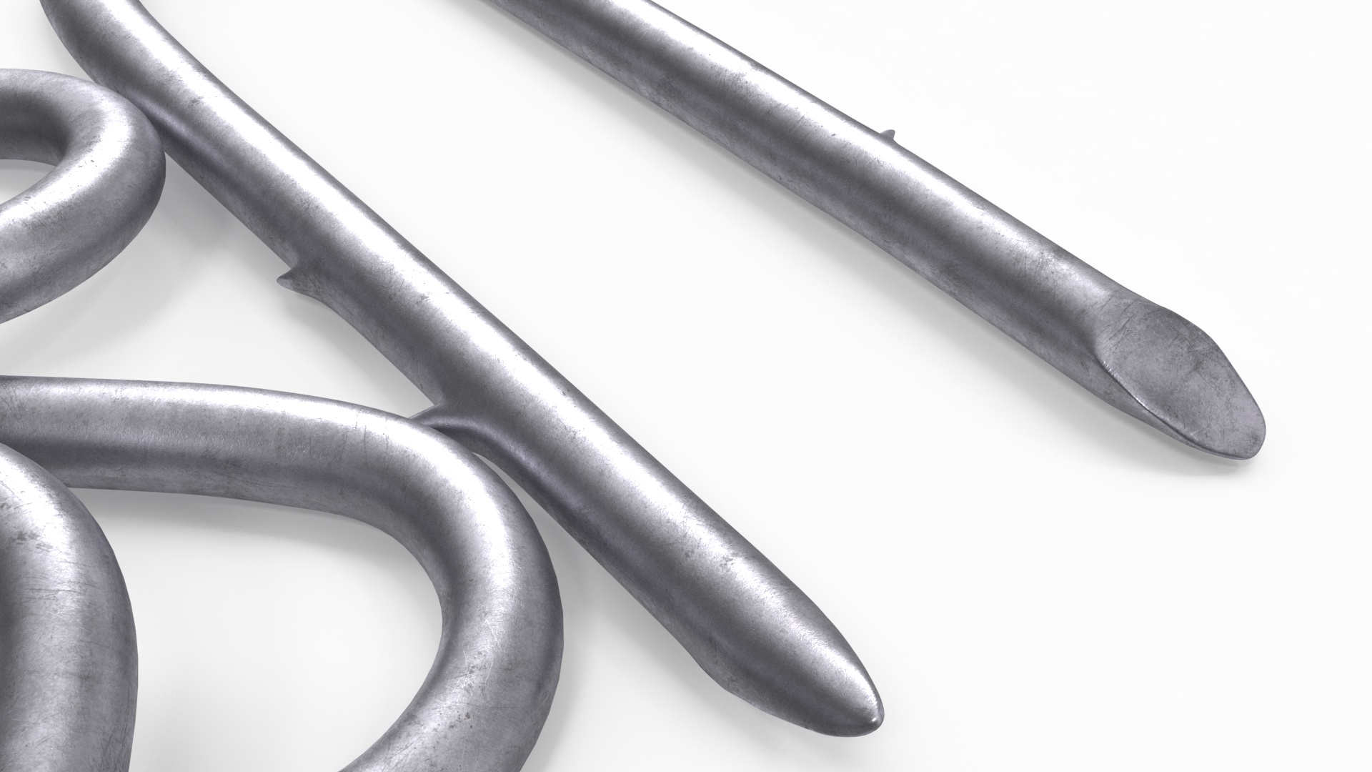 Pile of U-type Flat Head Nails Double Barbed 3D model