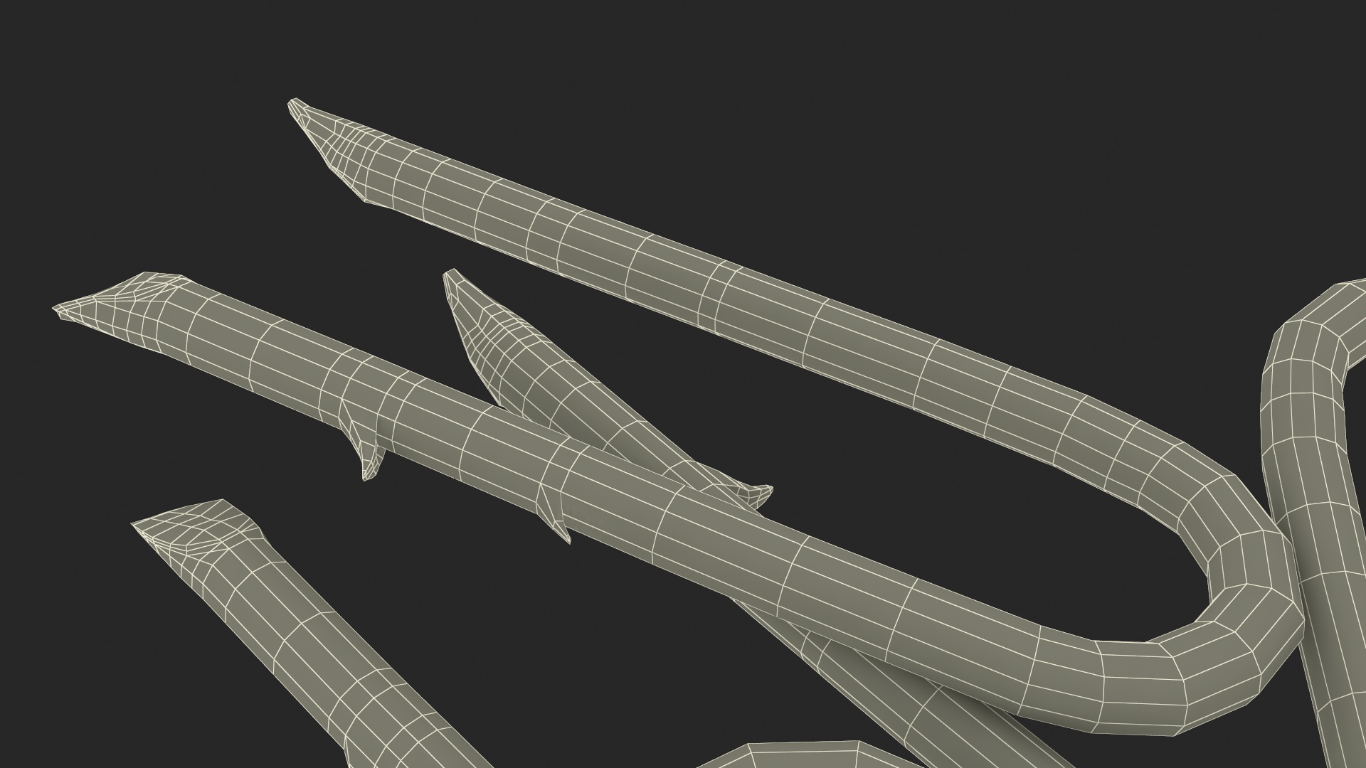 Pile of U-type Flat Head Nails Double Barbed 3D model