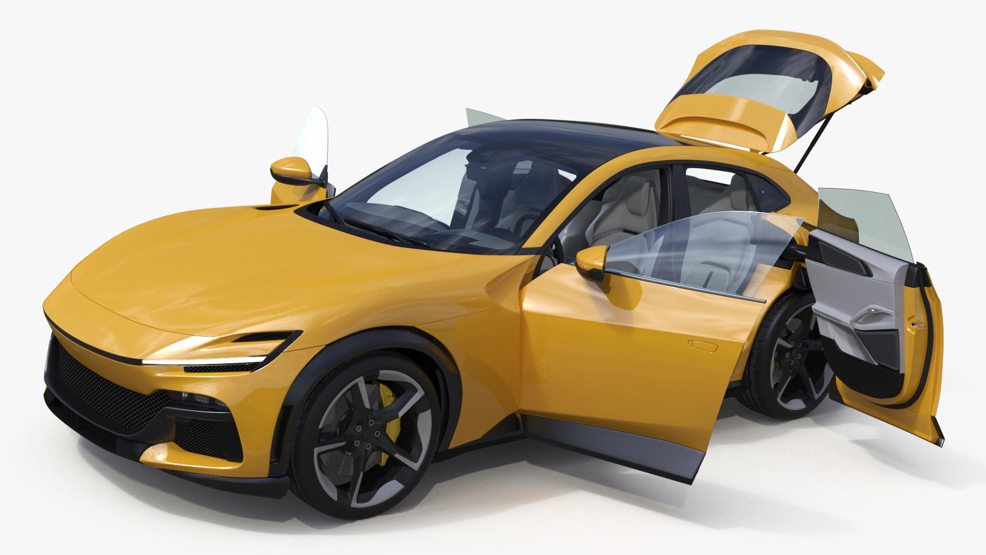 3D model Extreme Crossover Sports Car Yellow
