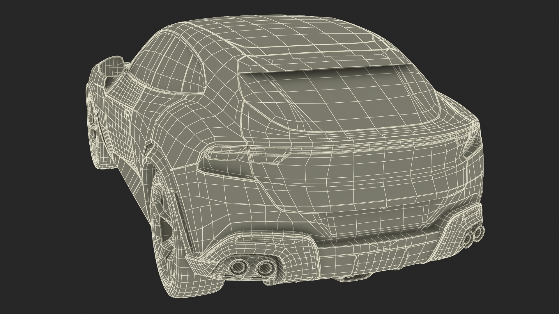 3D model Extreme Crossover Sports Car Yellow