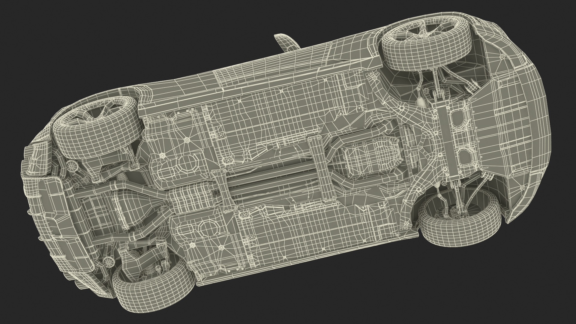 3D model Extreme Crossover Sports Car Yellow