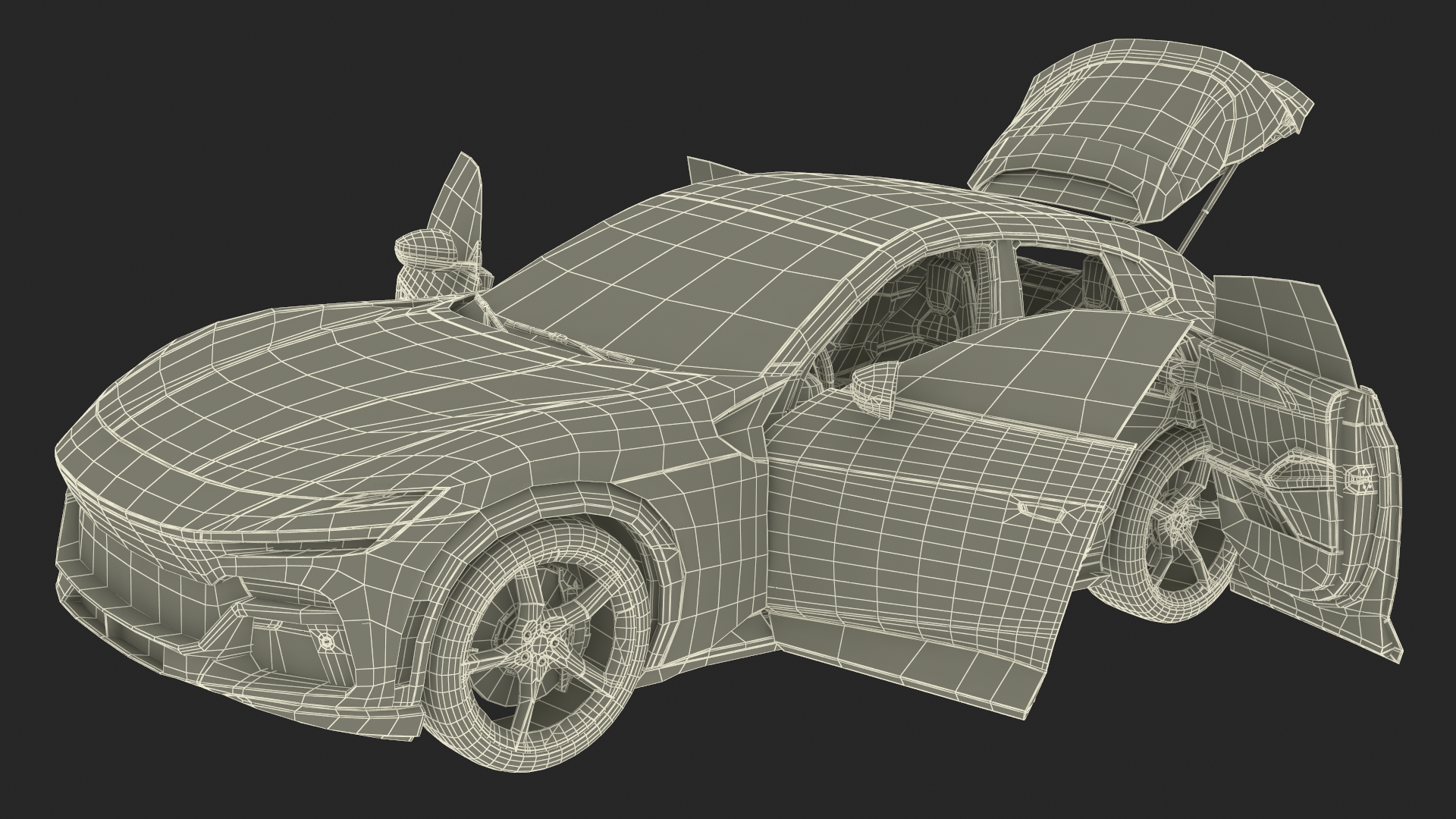 3D model Extreme Crossover Sports Car Yellow