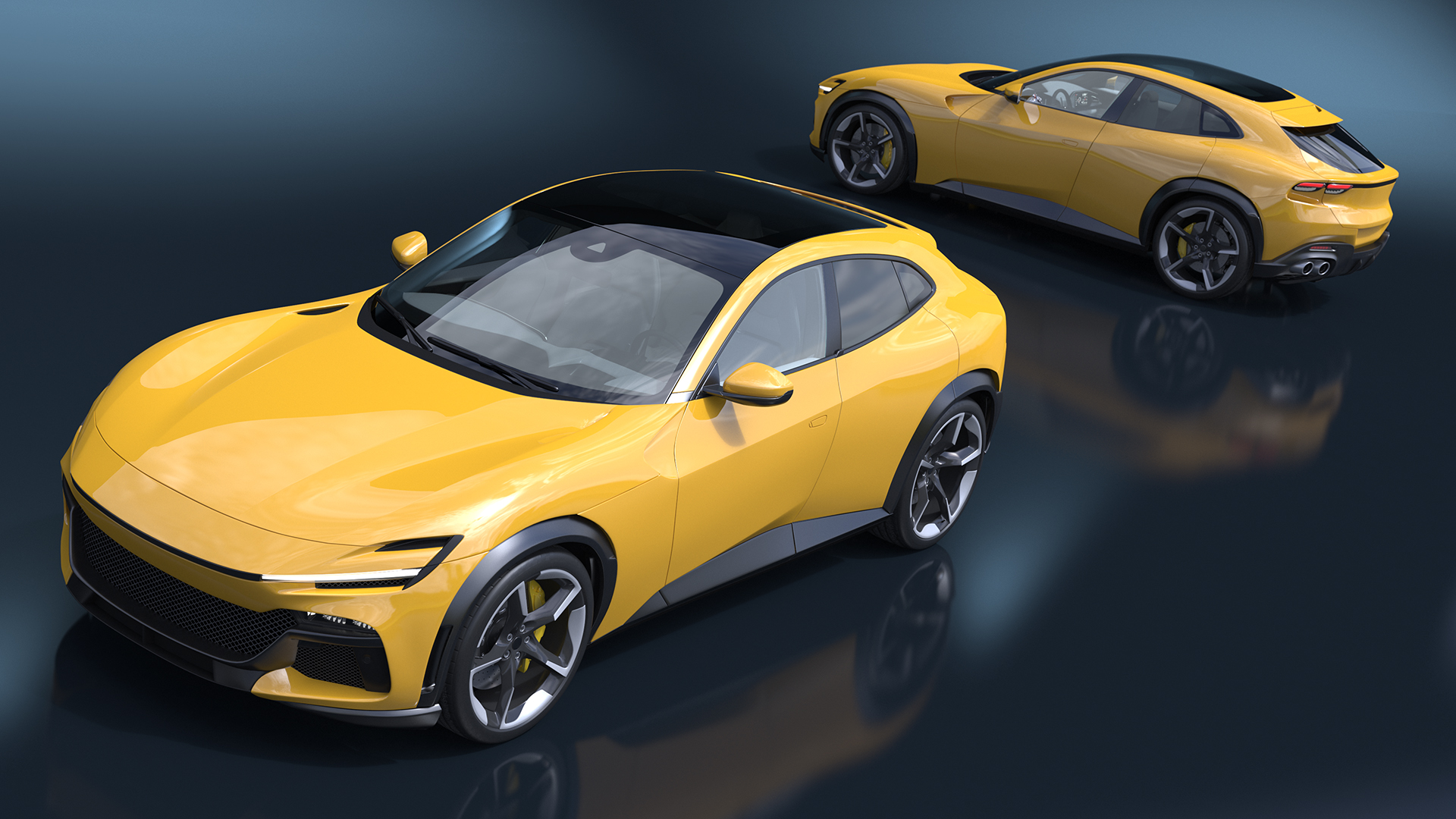 3D model Extreme Crossover Sports Car Yellow