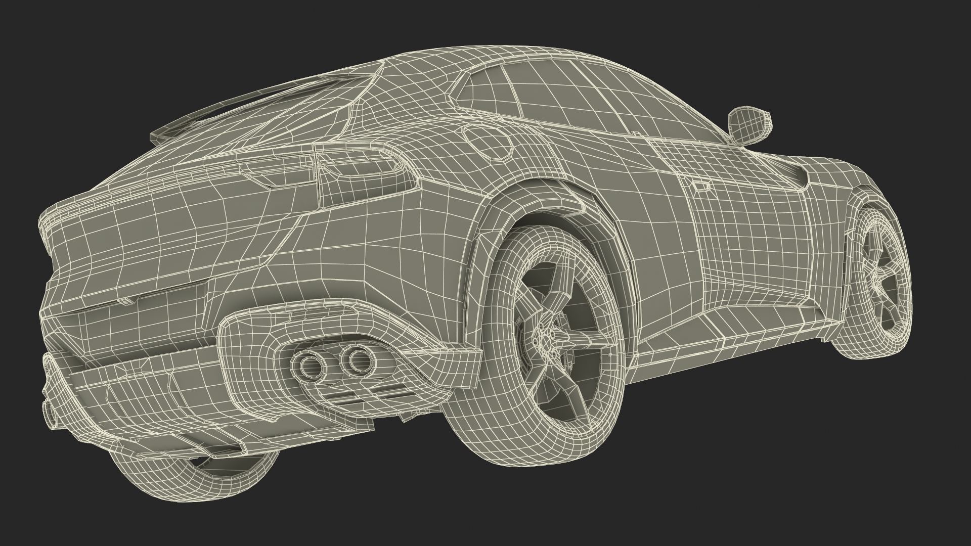3D model Extreme Crossover Sports Car Yellow