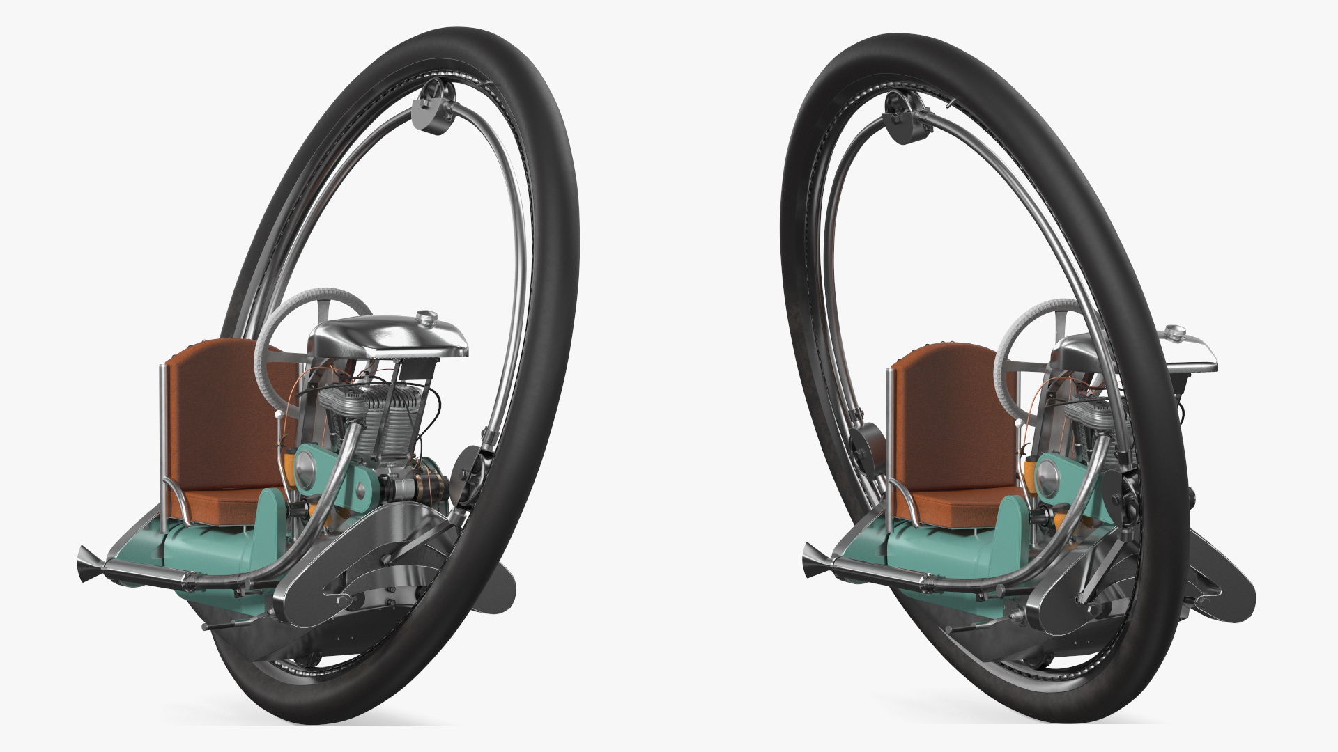 3D Retro Motorized Unicycle Rigged