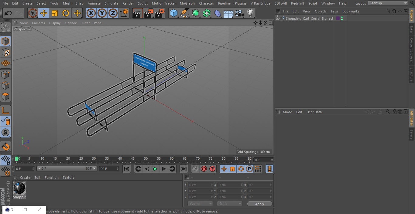 Shopping Cart Corral Bidirect 3D model