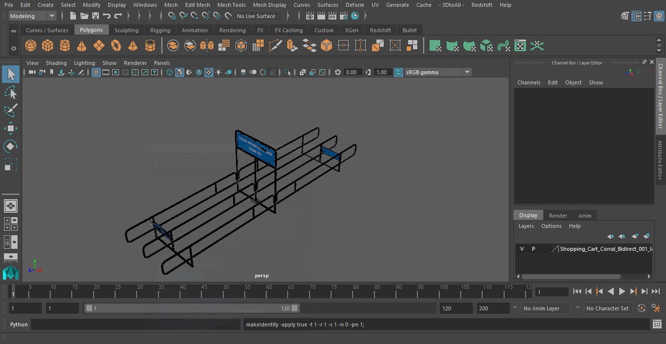 Shopping Cart Corral Bidirect 3D model