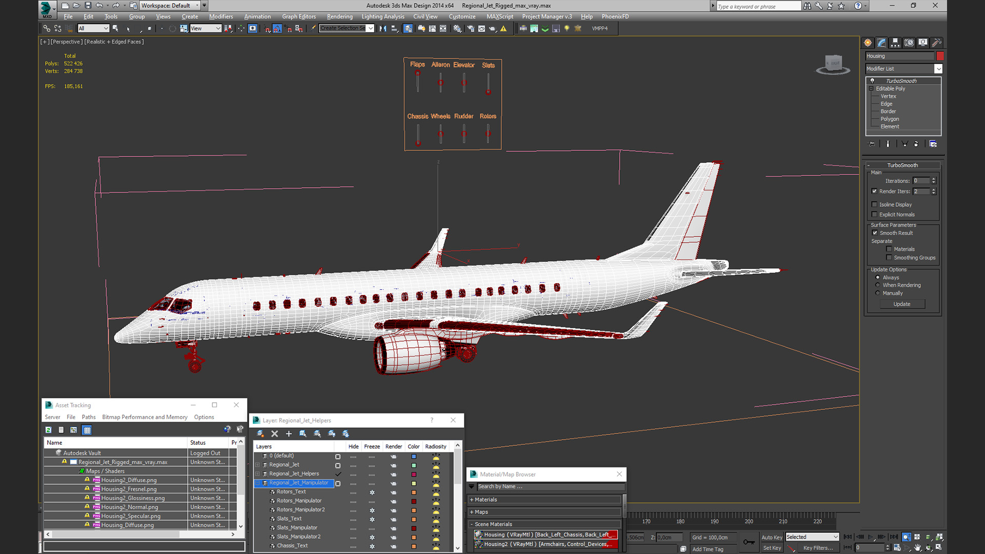 Regional Jet Rigged 3D model
