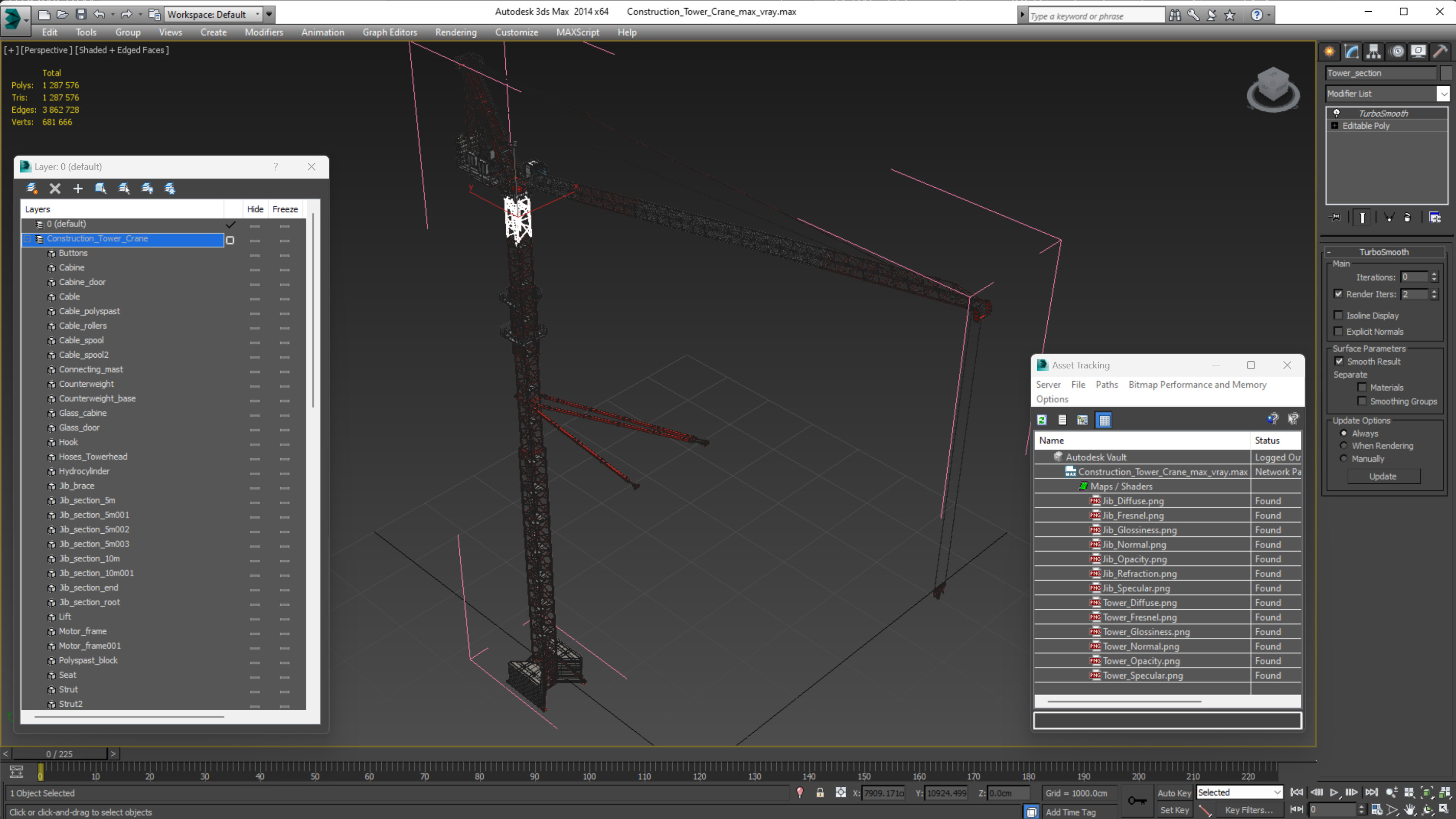 Construction Tower Crane 3D model
