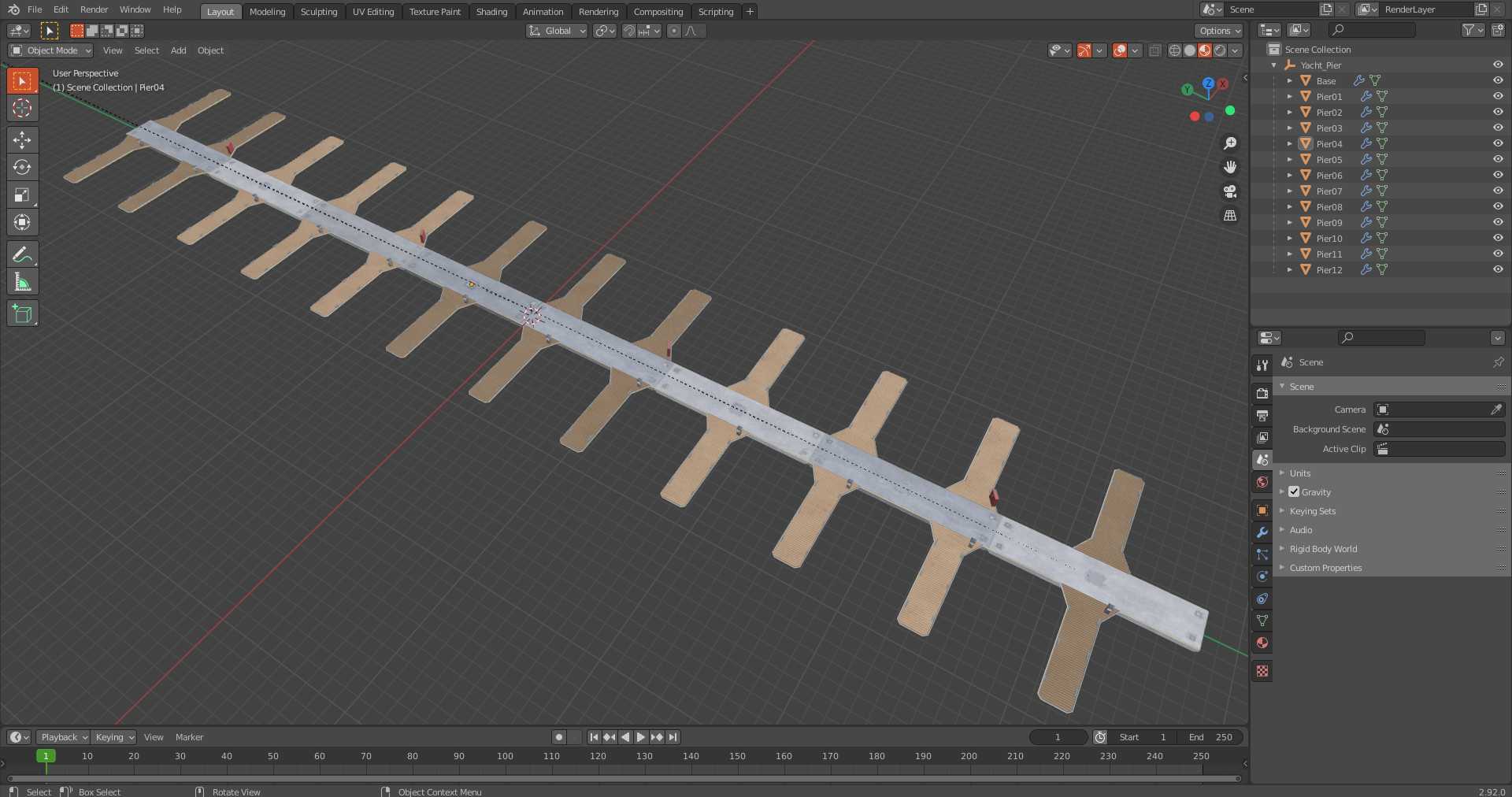 3D model Yacht Pier