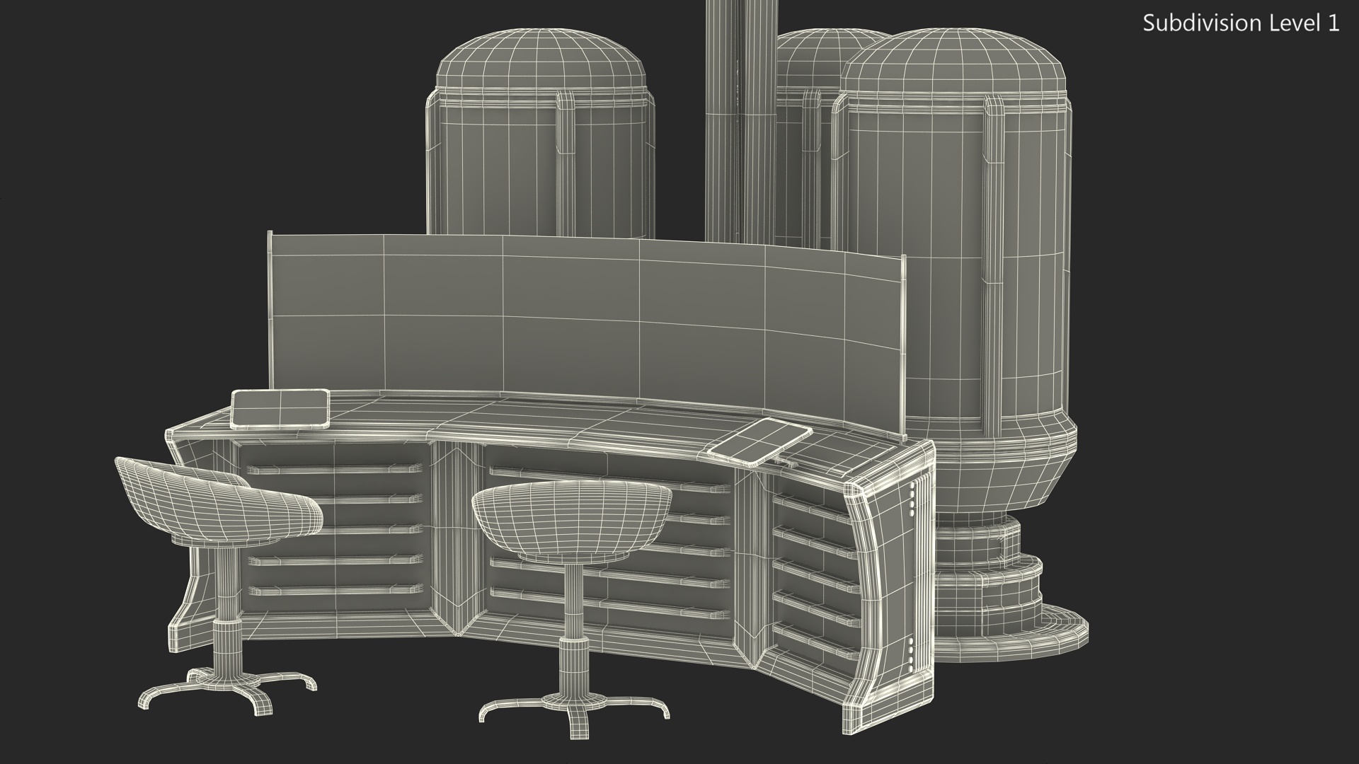 Futuristic Control Panel Station 3D